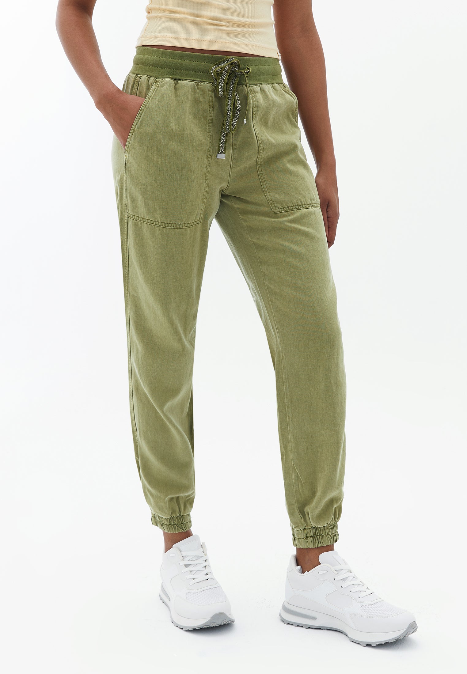 Tied jogger pants - ANTIK MOSSTONE