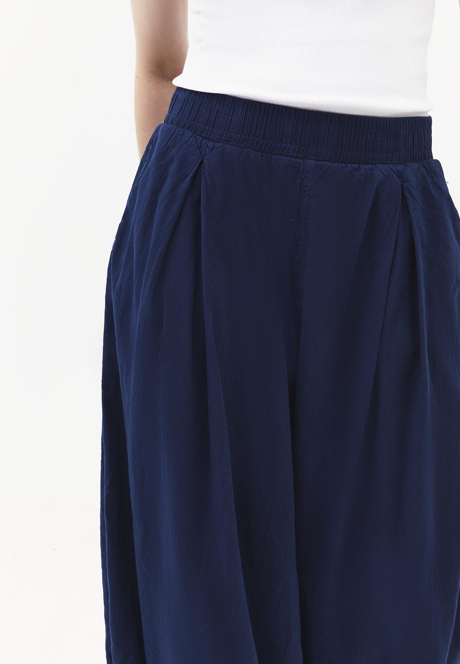 Balloon Fit Regular Waist Pleated Pants - ANTIK NAVY PEONY