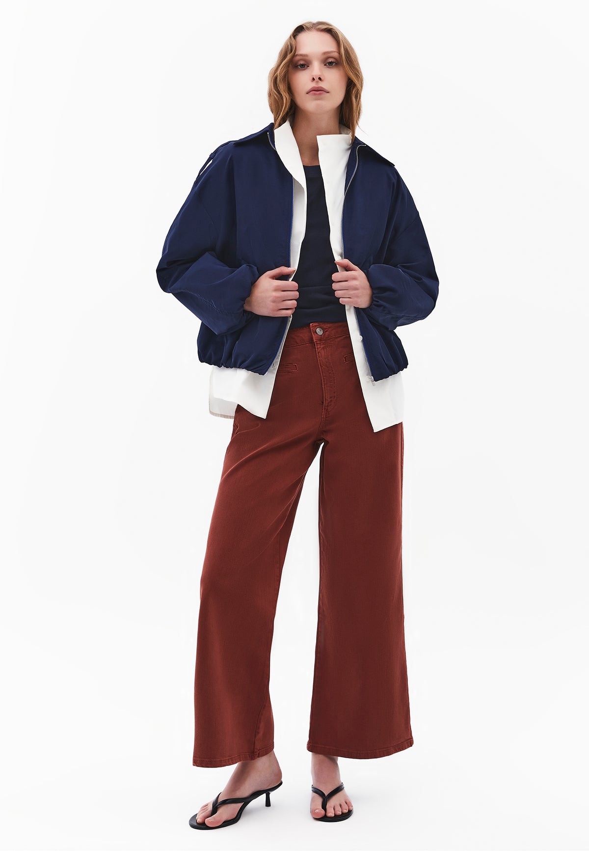 Ultra High Waist Wide Leg Pants - Brown