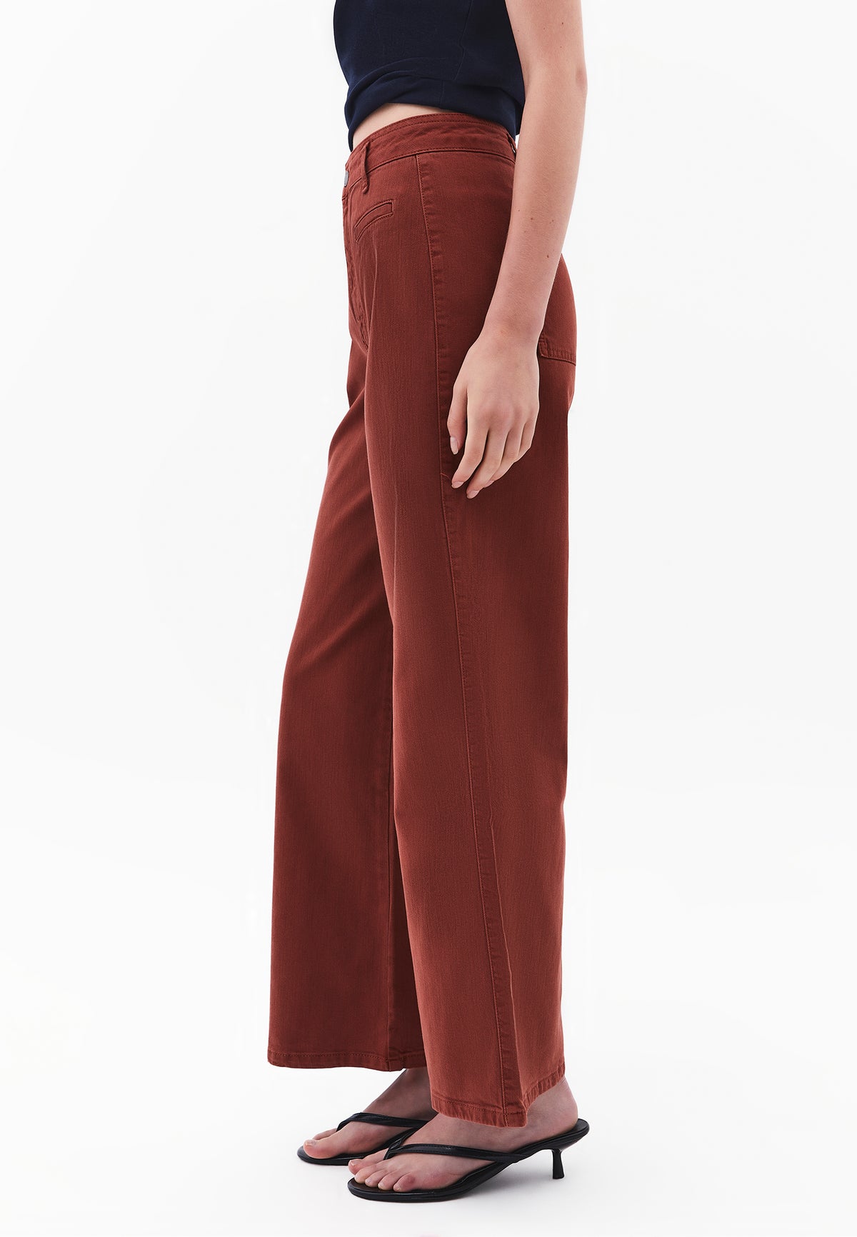 Ultra High Waist Wide Leg Pants - Brown