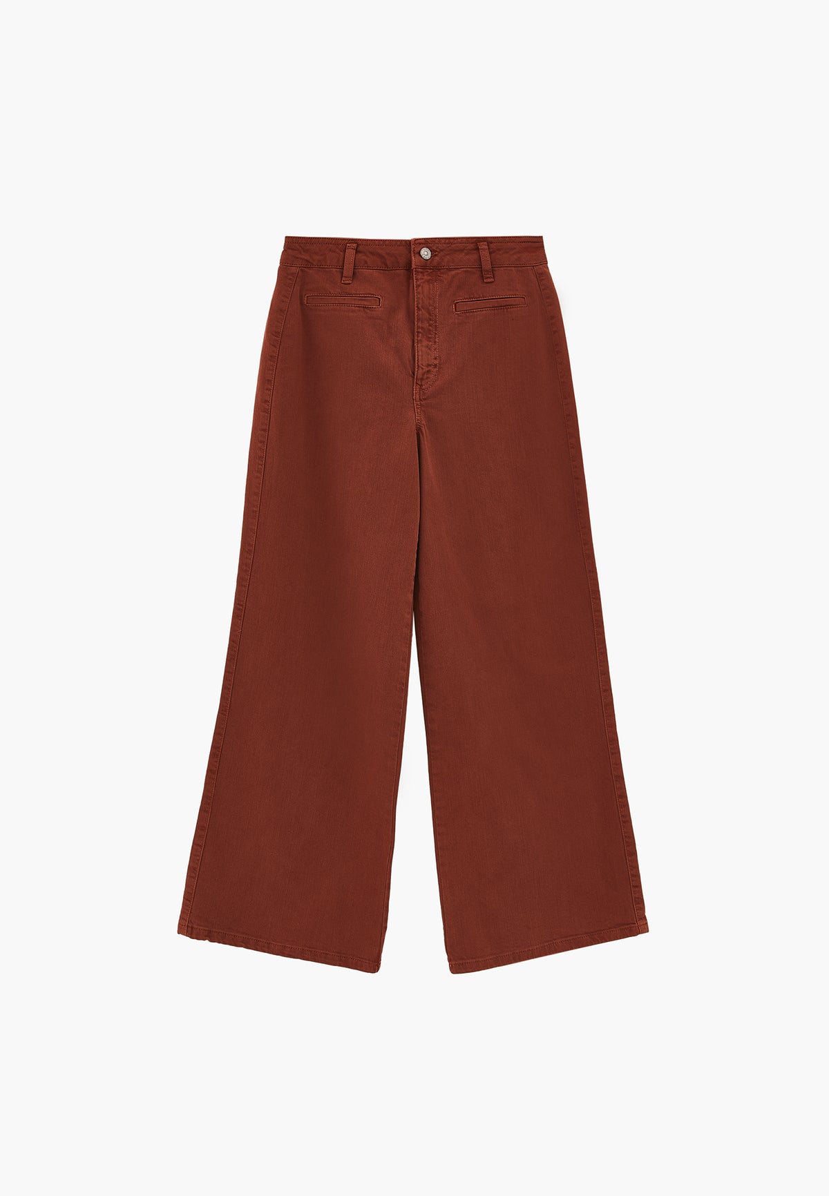 Ultra High Waist Wide Leg Pants - Brown