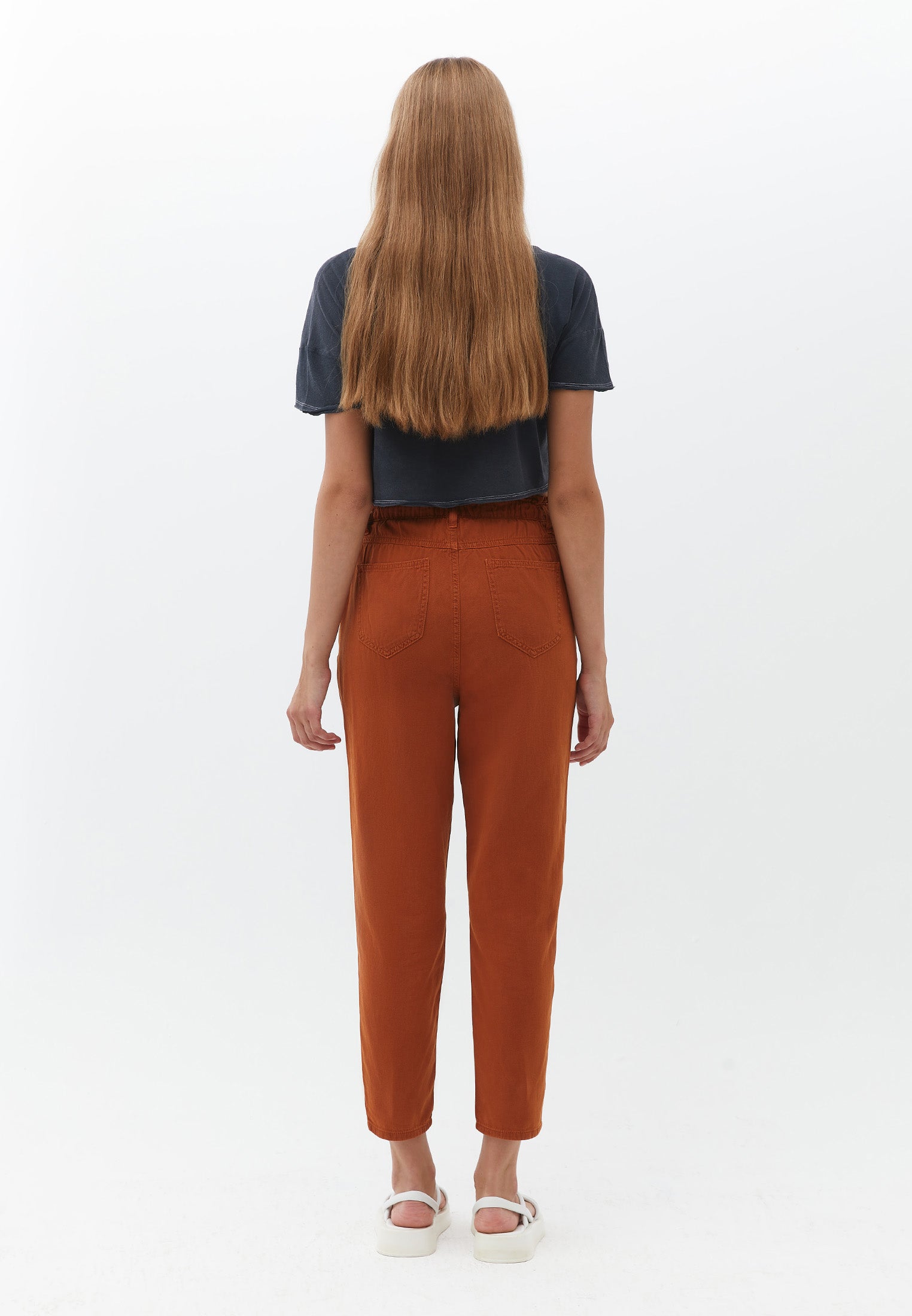 Baggy cotton trousers - ANTIK UMBER