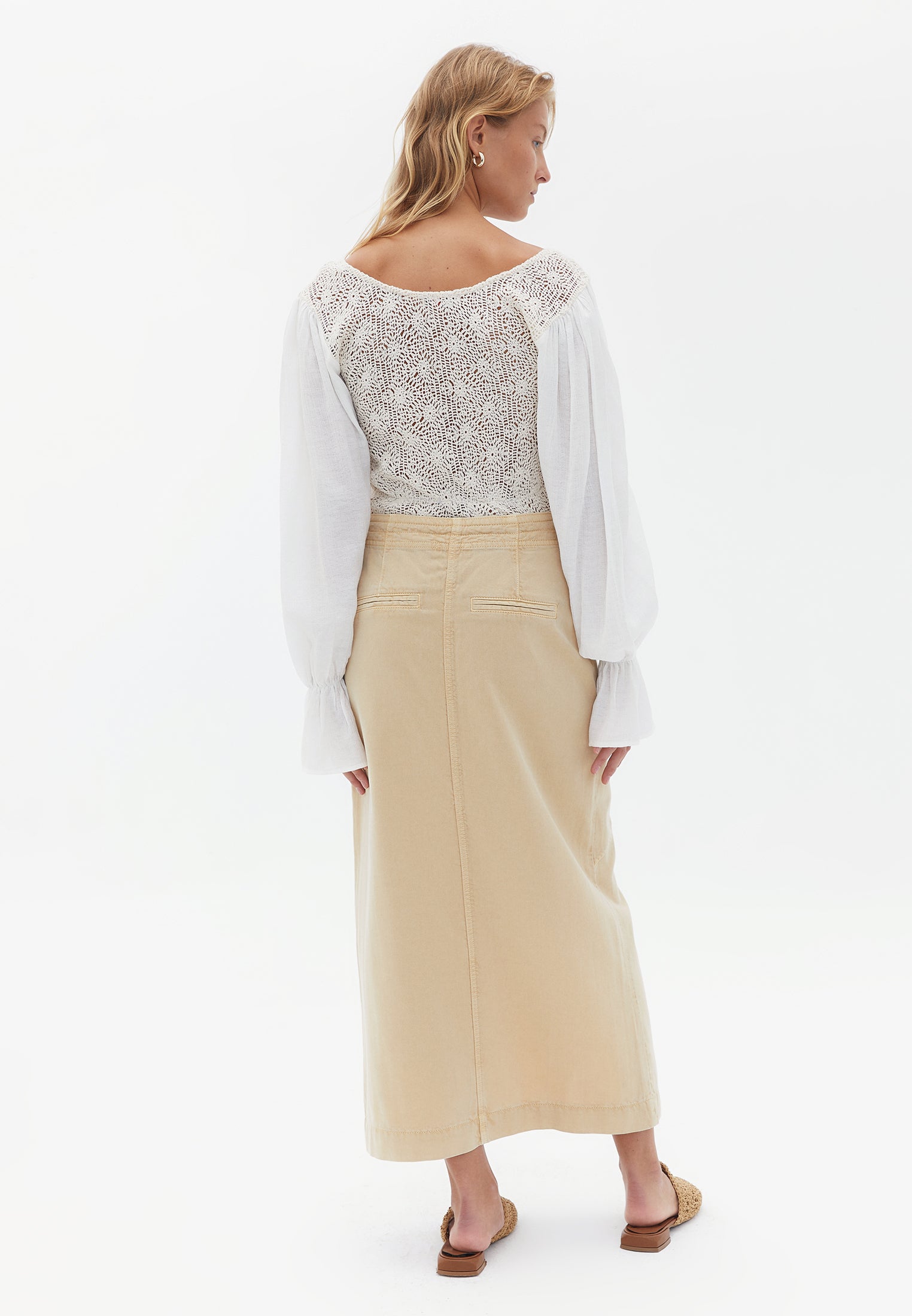 Slit long skirt - ANTIK WARM SAND