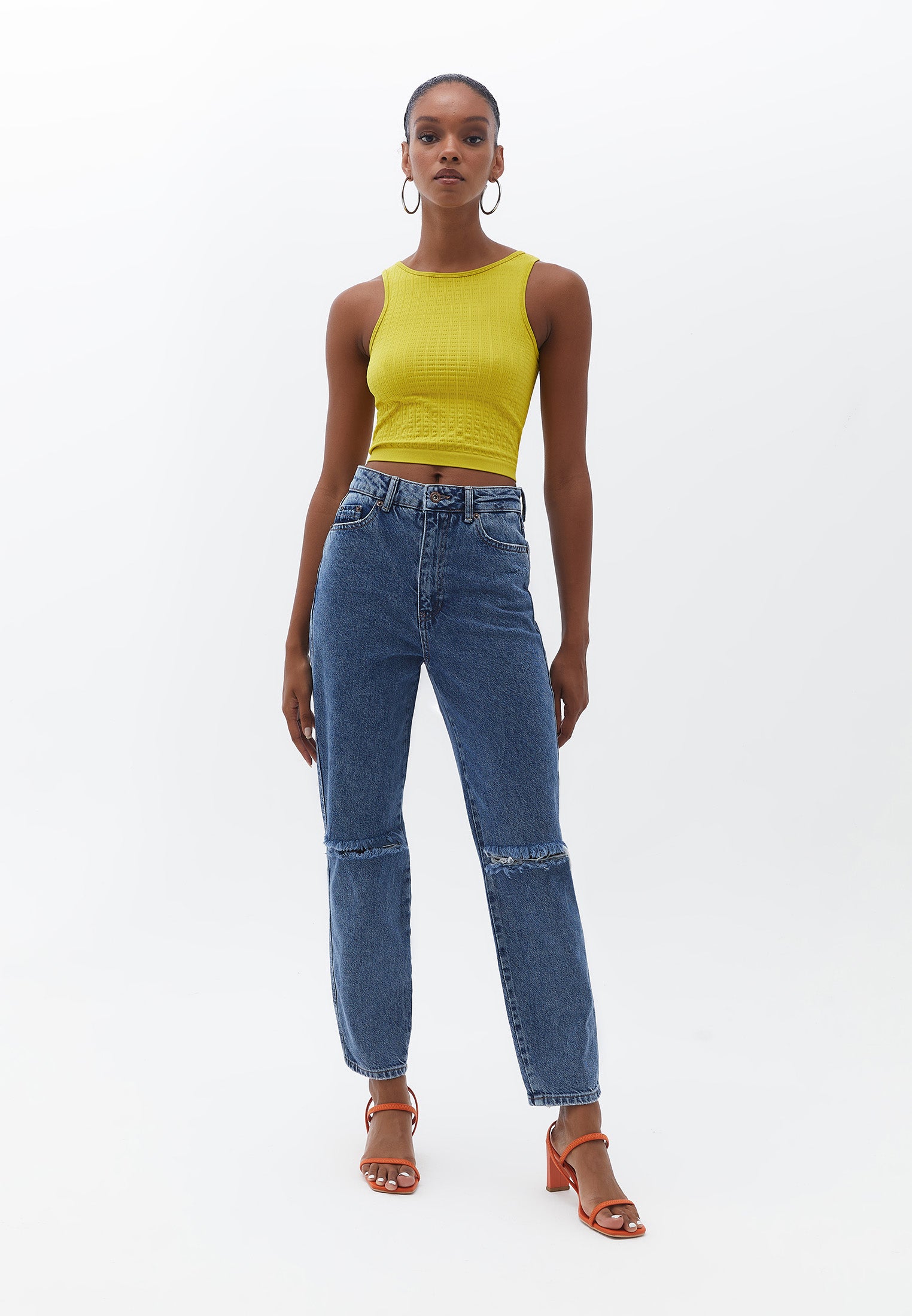 Crew neck crop top - ANTIQUE MOSS