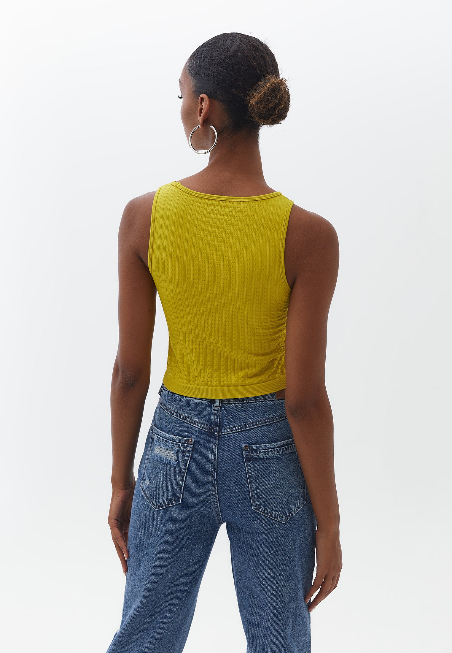 Crew neck crop top - ANTIQUE MOSS