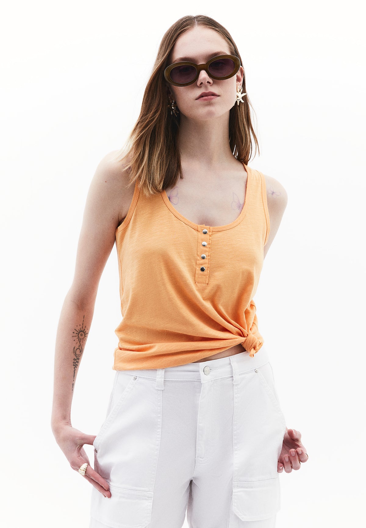 Tank Top With Modal Content - Orange