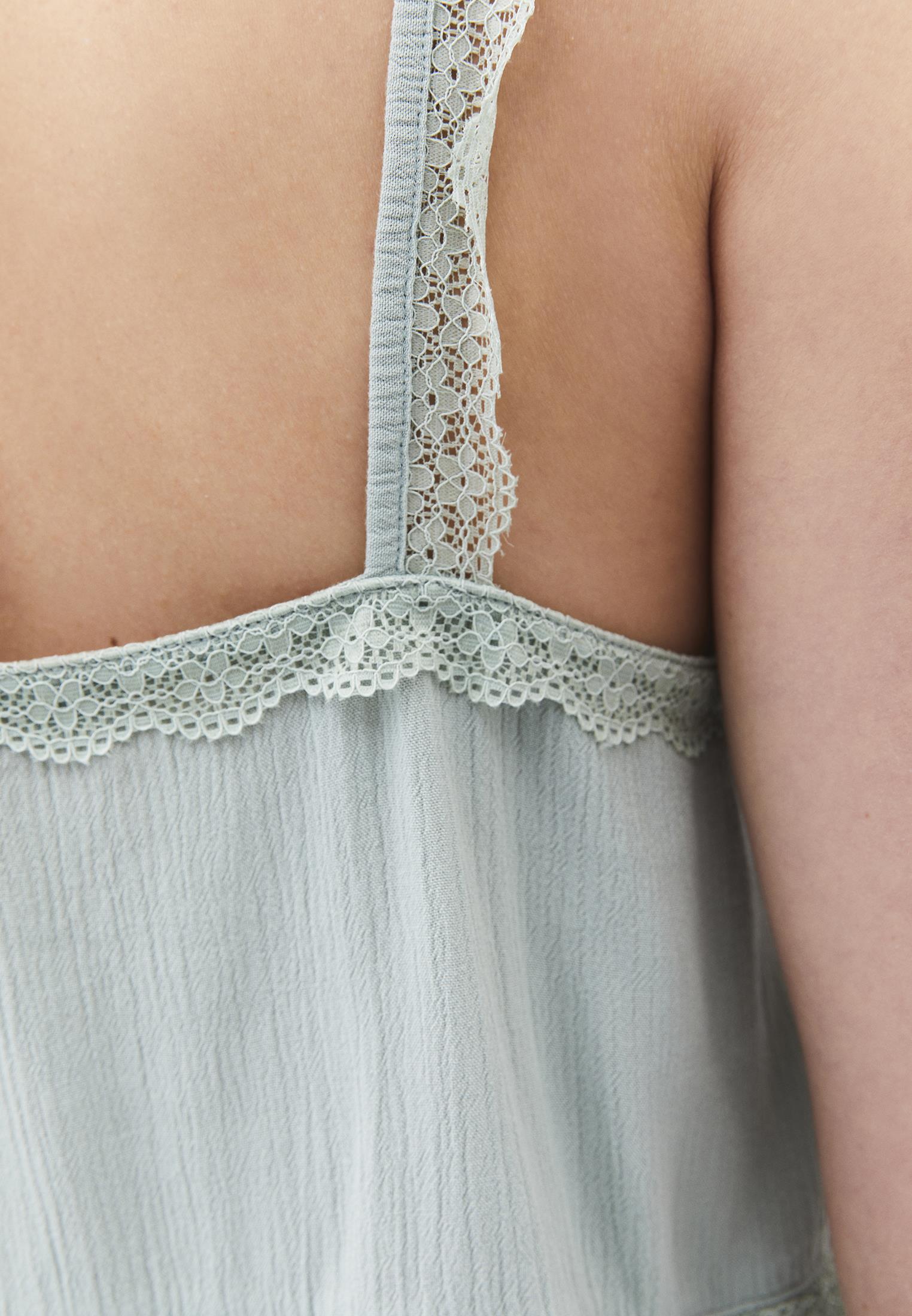 Bohemian V Neck Sleeveless Blouse - AQUA GRAY
