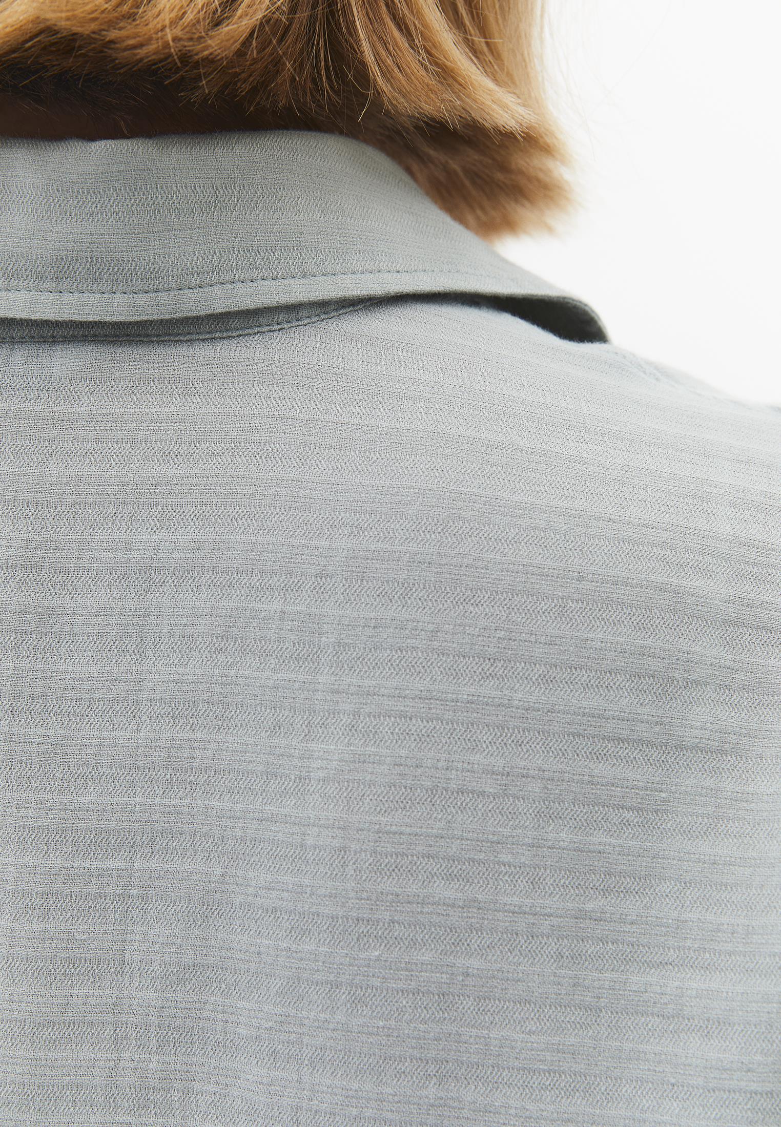 Oversize Long Sleeve Shirt With Pocket Detail - AQUA GRAY