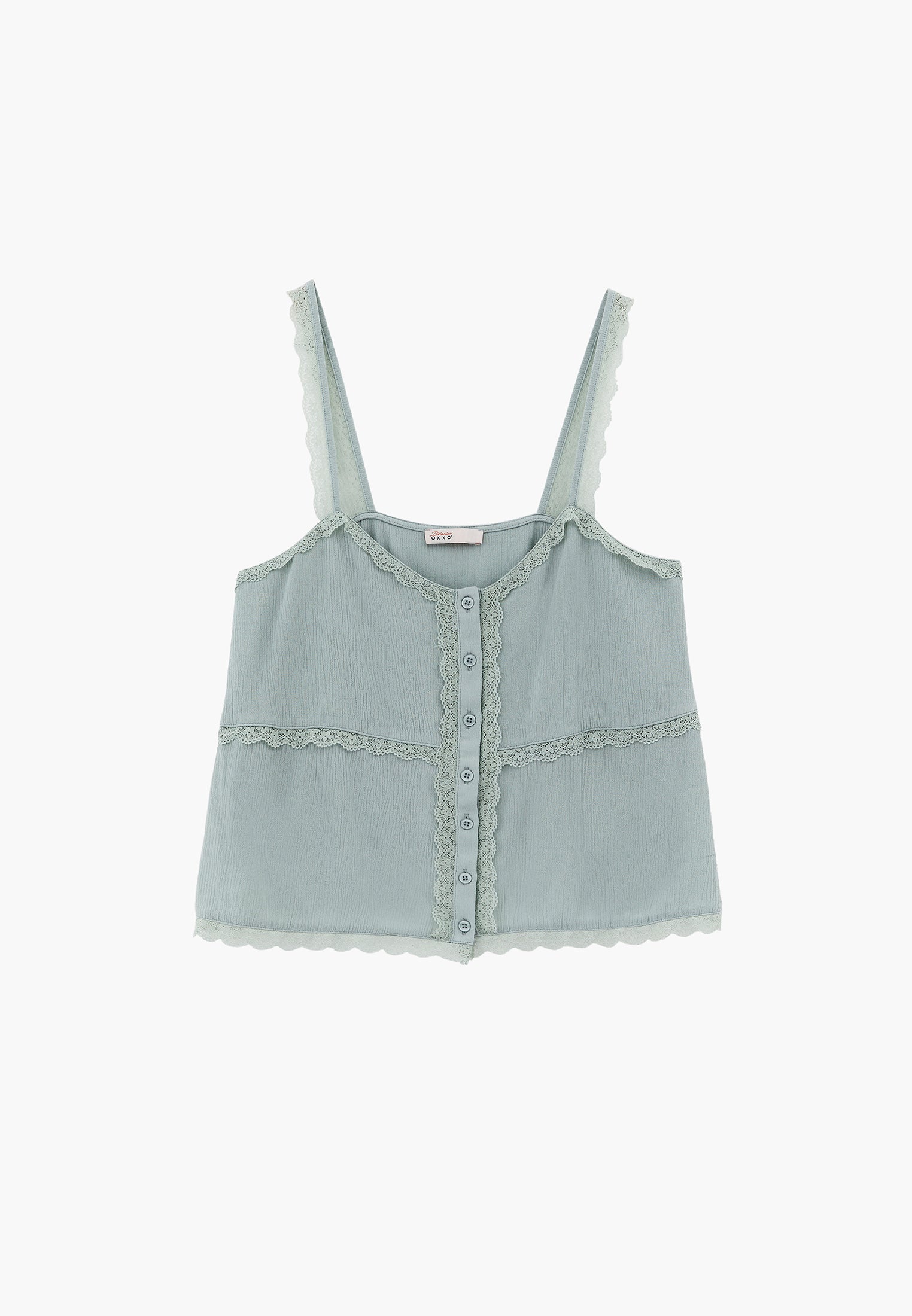 Bohemian V Neck Sleeveless Blouse - AQUA GRAY