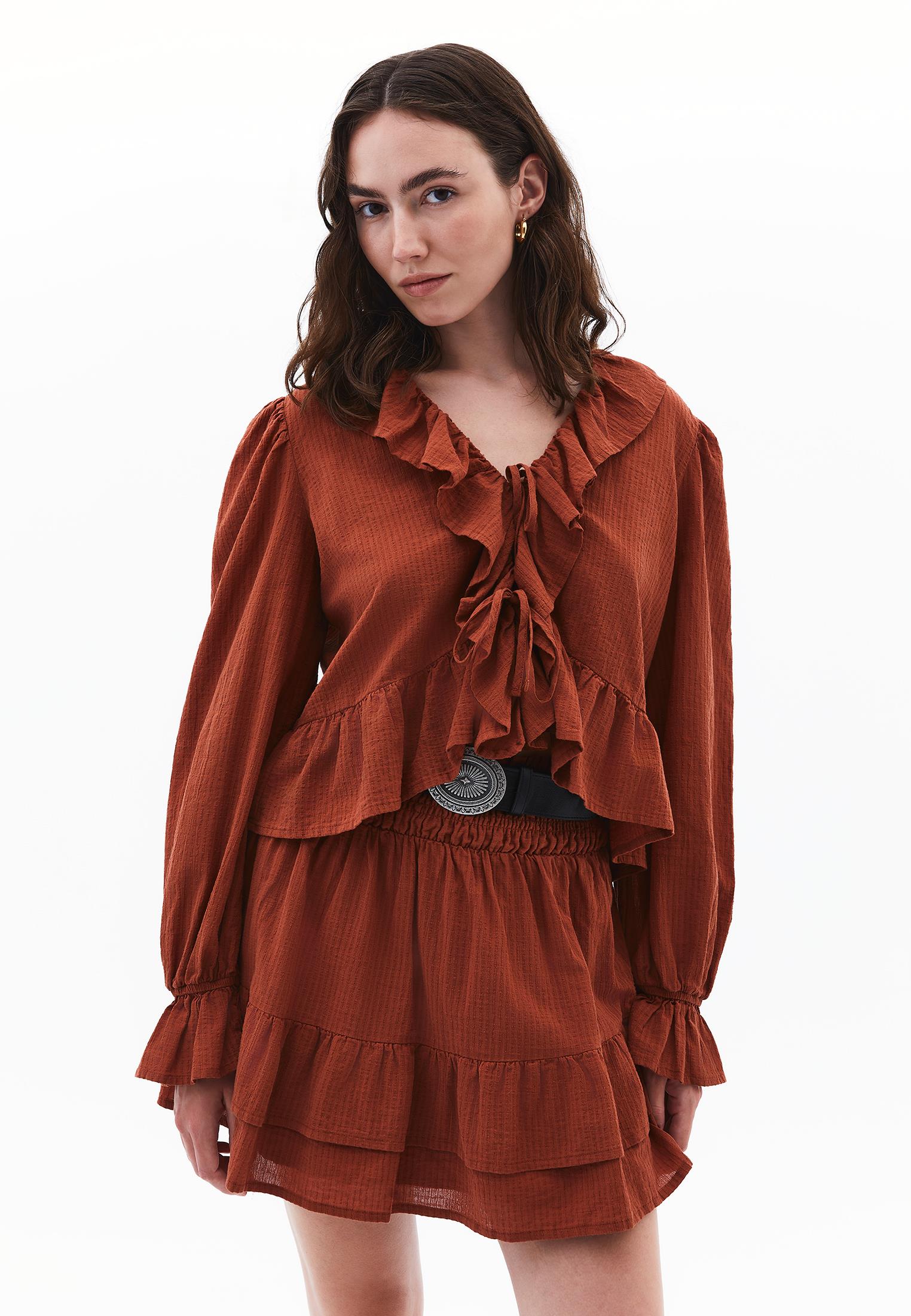 Deep Neck Blouse - ARABIAN SPICE