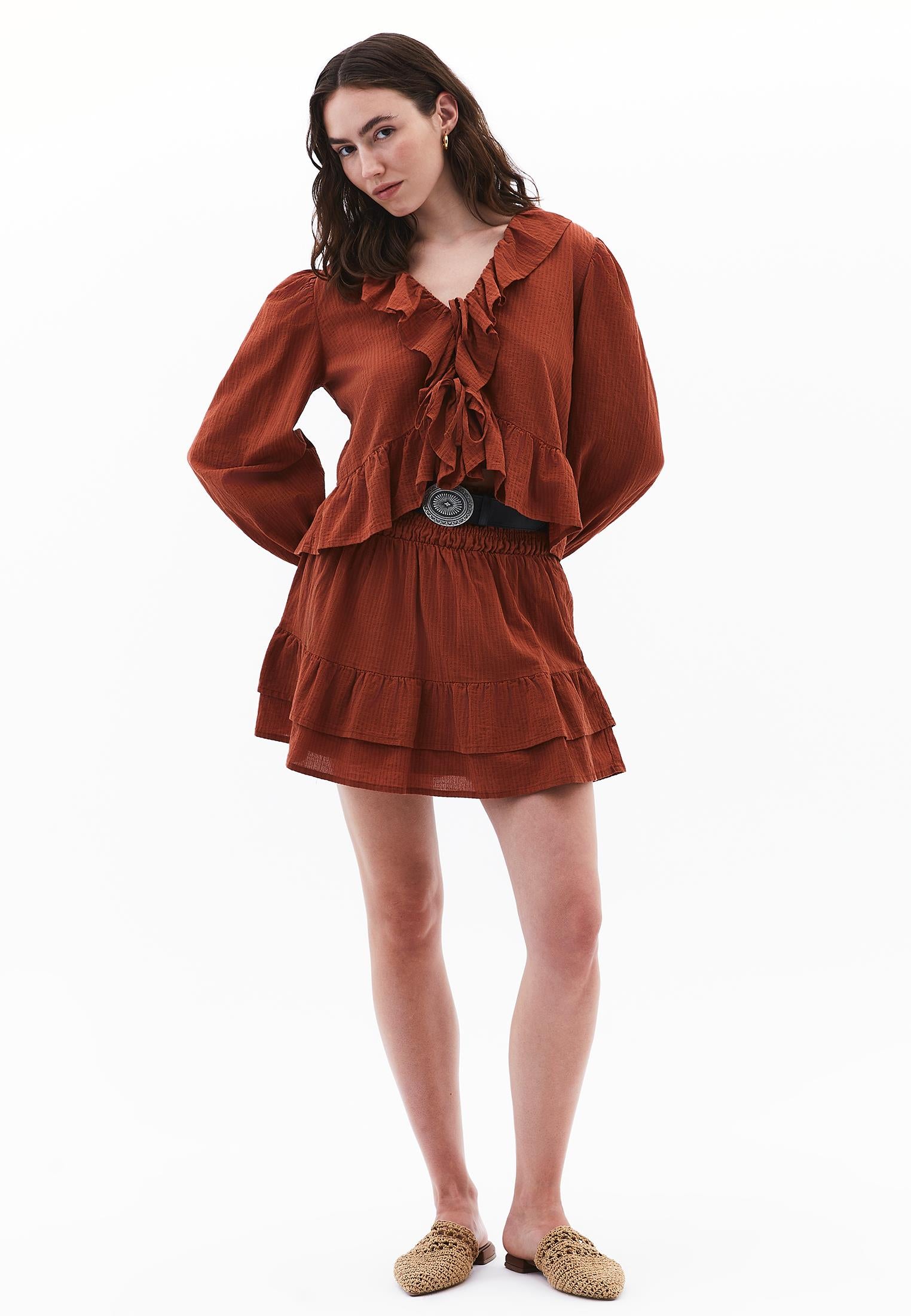 Deep Neck Blouse - ARABIAN SPICE