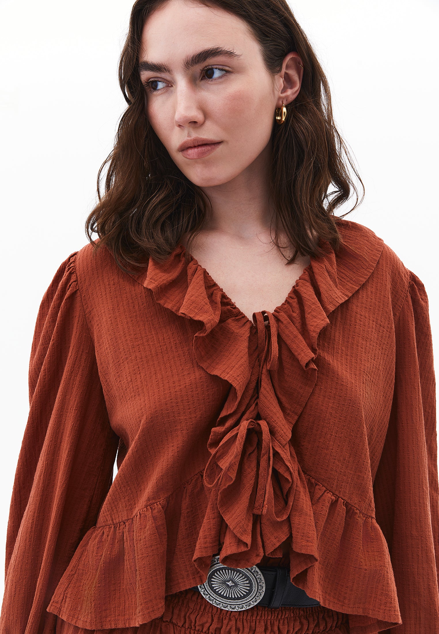 Deep Neck Blouse - ARABIAN SPICE