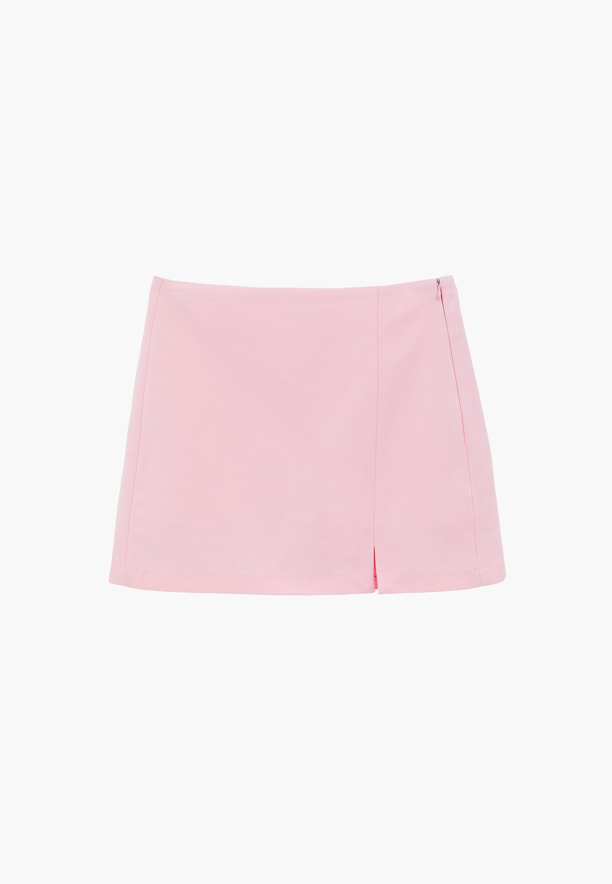 Ultra High Waist Slim Shorts With Zipper Detail - BARELY PINK