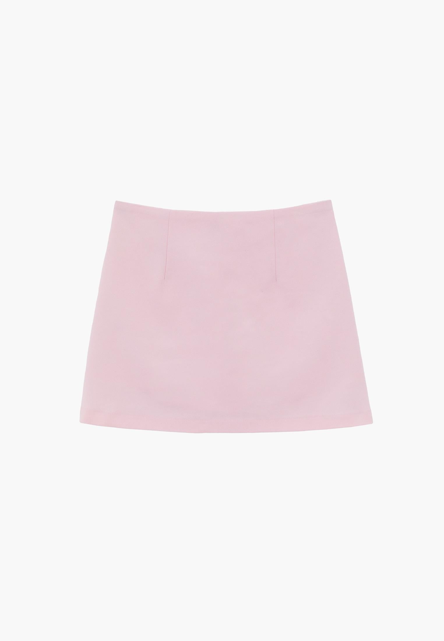 Ultra High Waist Slim Shorts With Zipper Detail - BARELY PINK