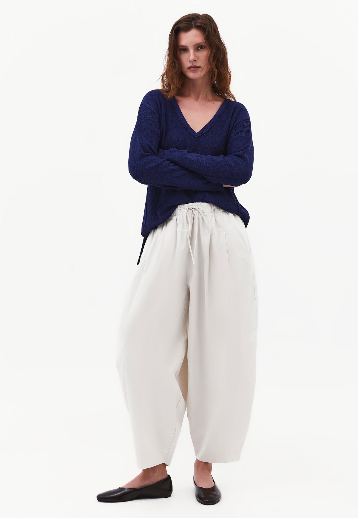Oversize Tunic Sweater V Neck - BEACON BLUE