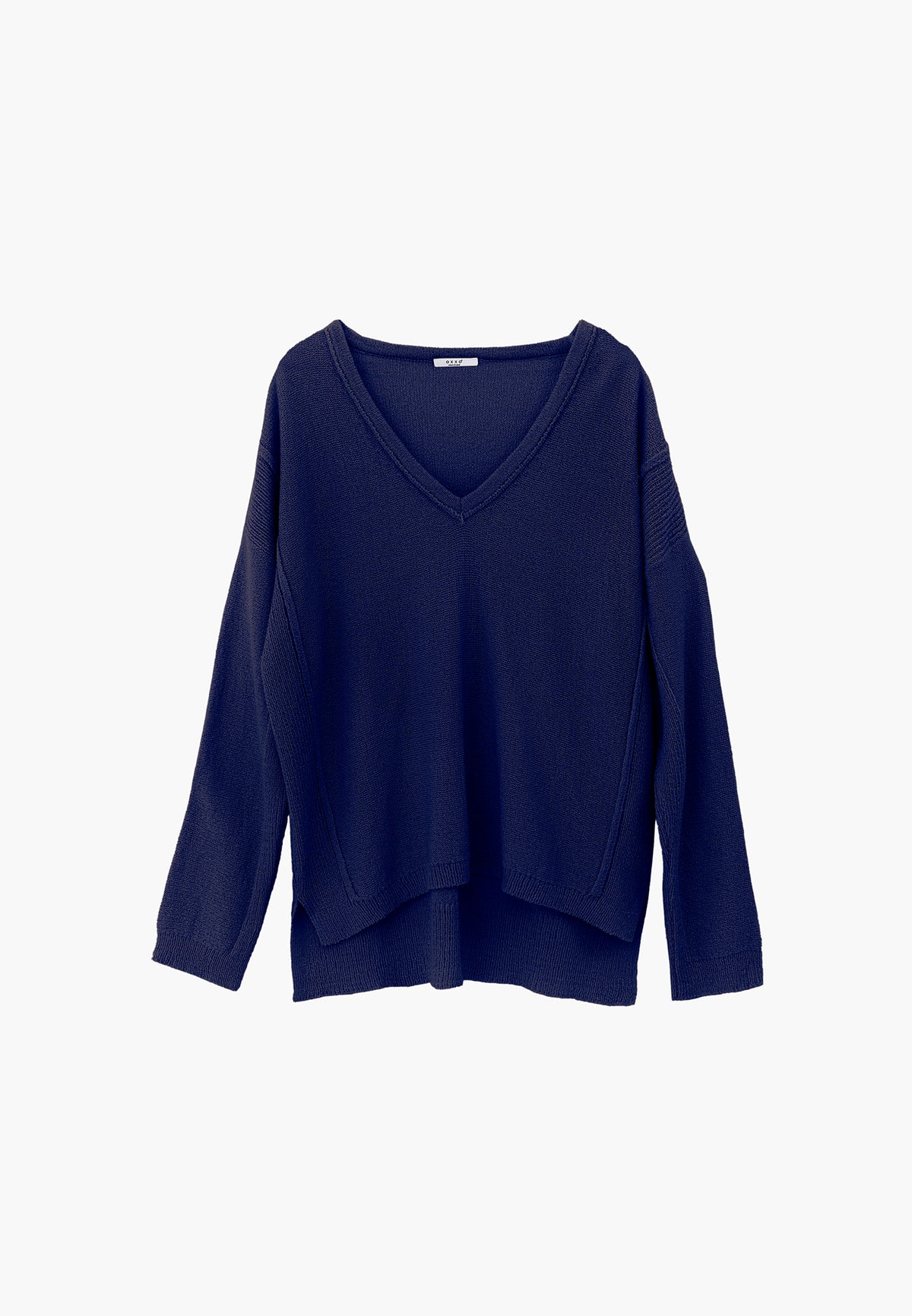 Oversize Tunic Sweater V Neck - BEACON BLUE