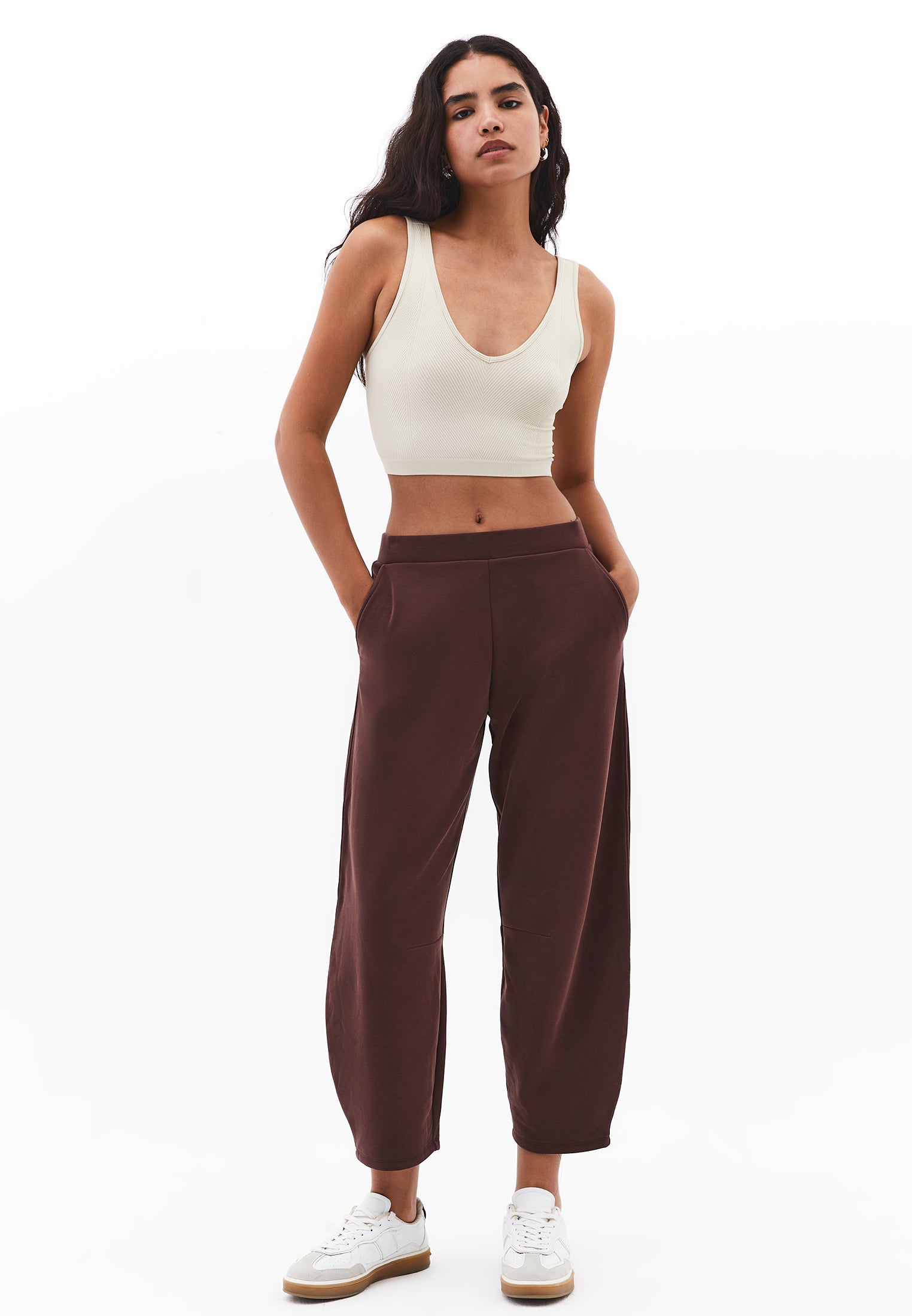 Barrel Leg Pants - BITTER CHOCOLATE