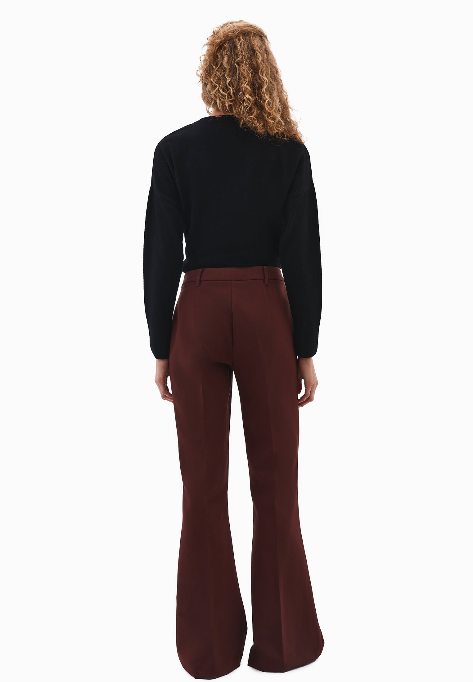 Spanish flare high waist pants - BITTER CHOCOLATE