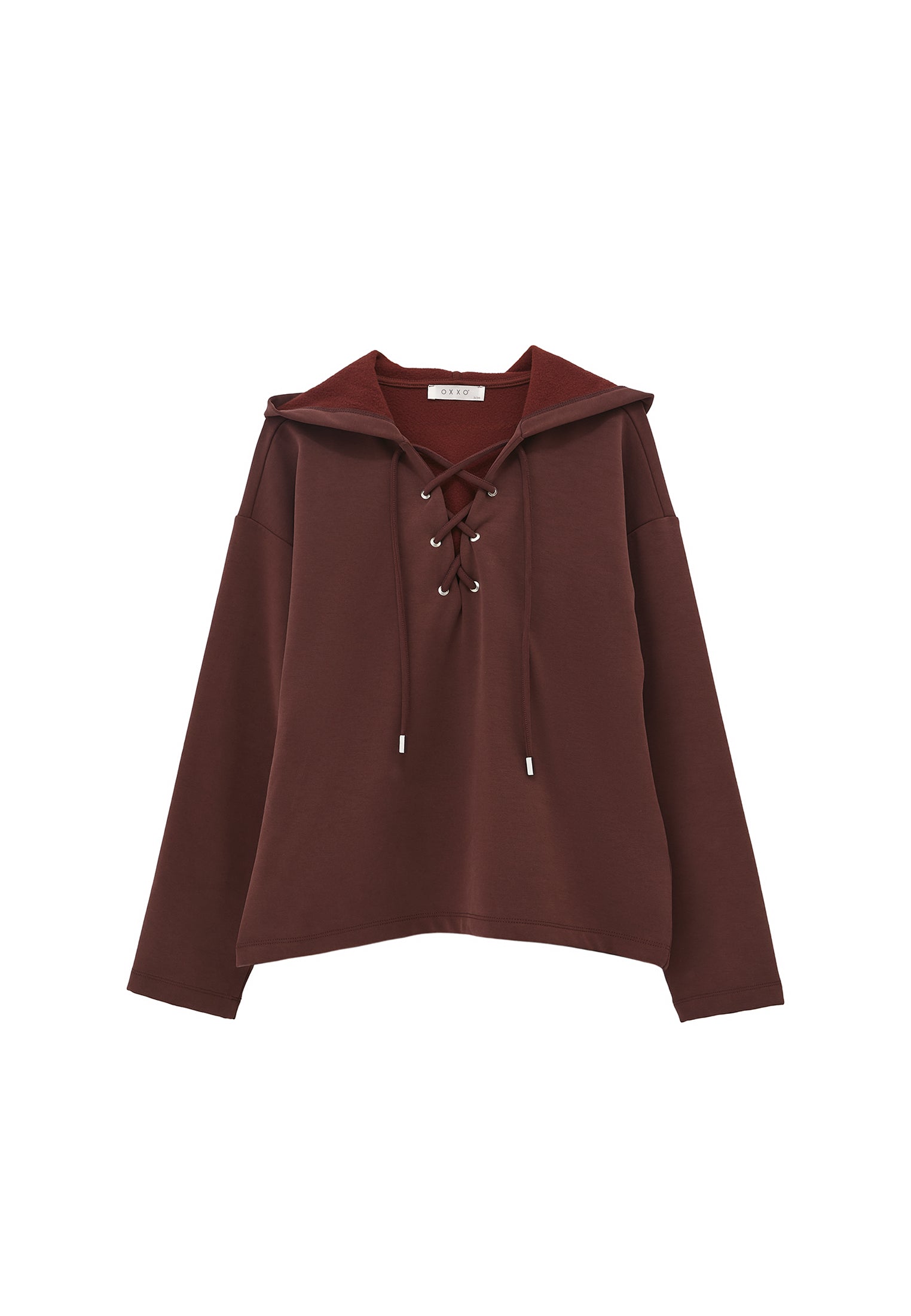 Hooded oversized sweatshirt - BITTER CHOCOLATE