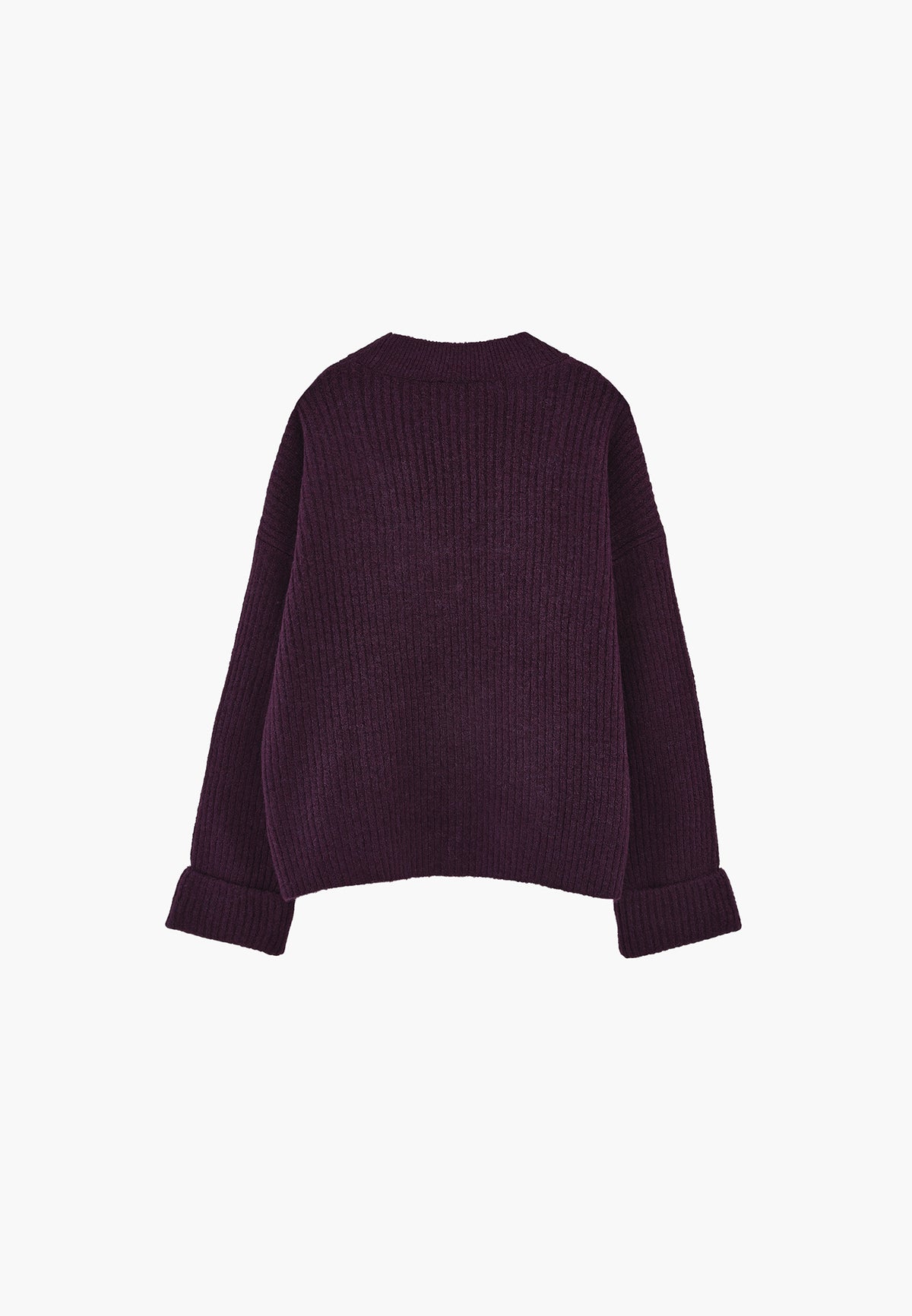 Loose V-Neck Sweater - Purple