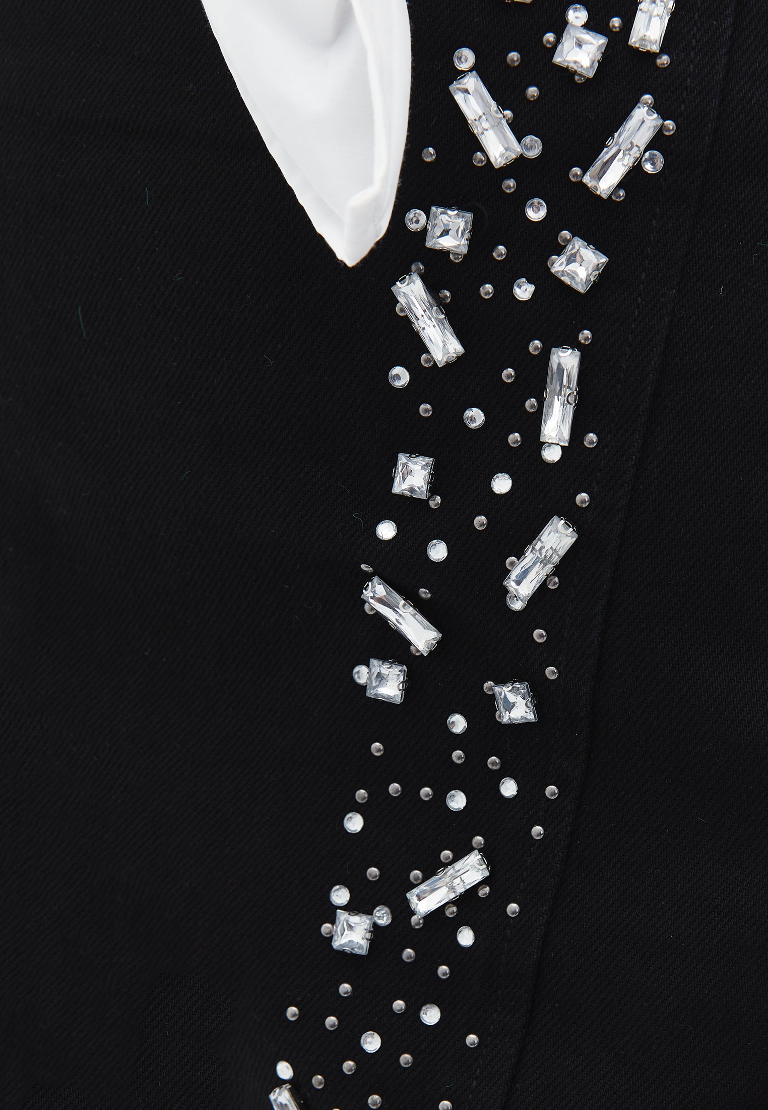 Slit detailed short skirt - BLACK DENIM