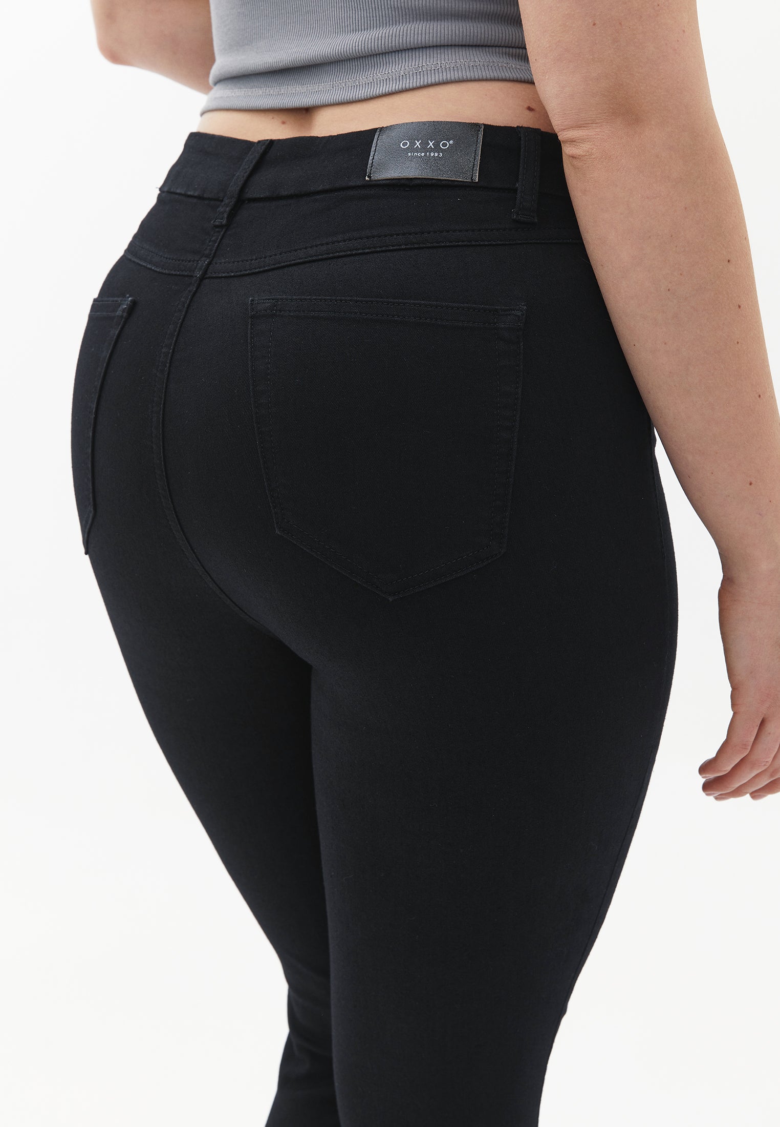 Ultra high waist jeans leggings - BLACK DENIM