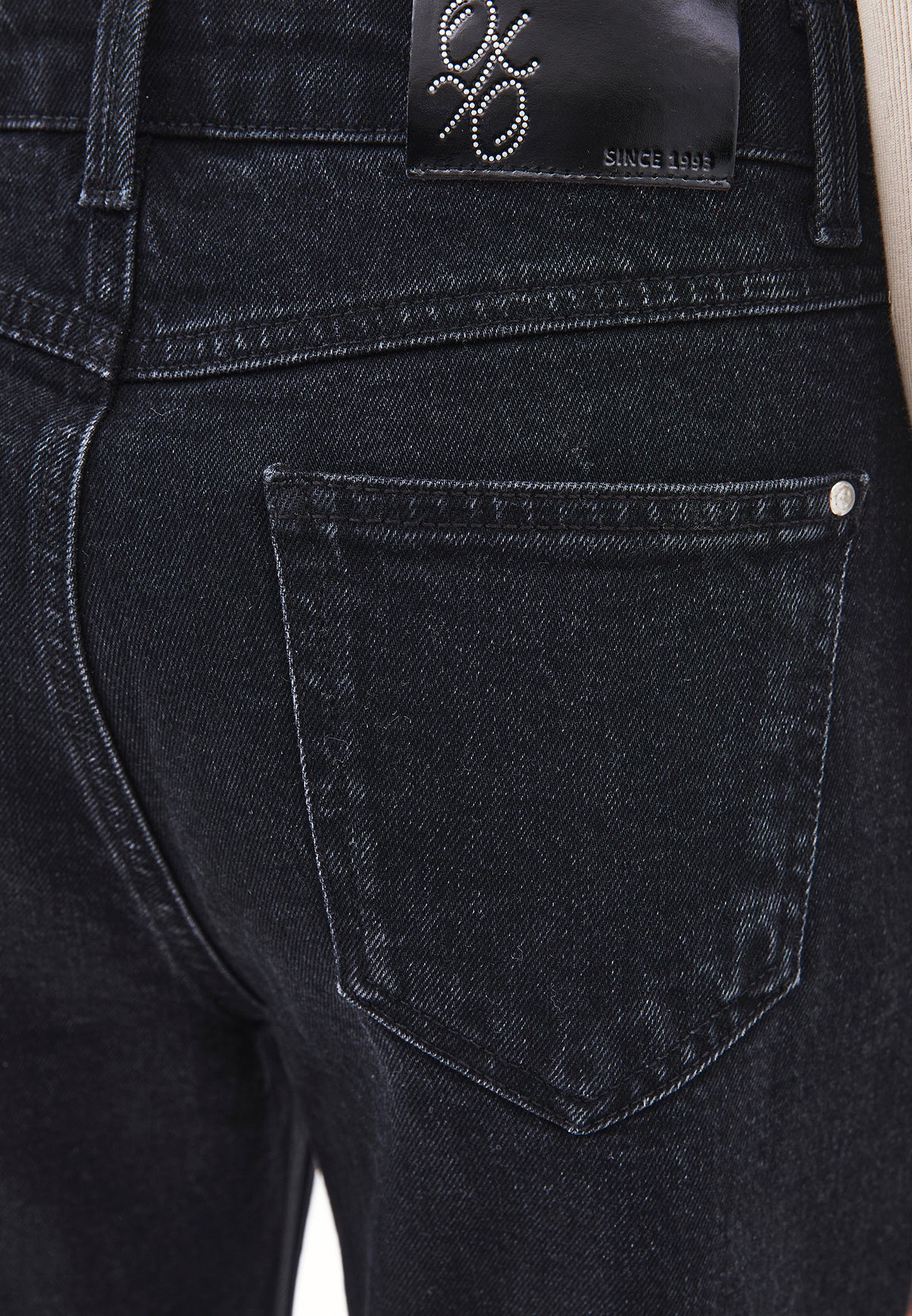 Five Pocket Straight Leg Denim Pants - BLACK DENIM