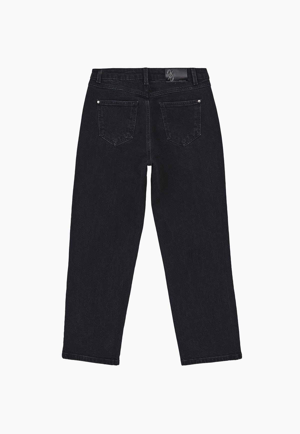 Five Pocket Straight Leg Denim Pants - BLACK DENIM