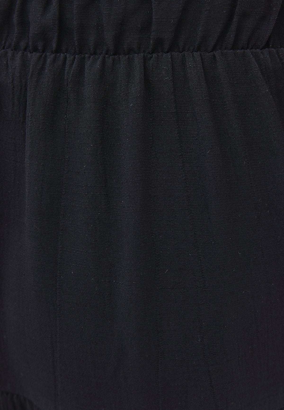 High Waist Ruched Midi Skirt - Black