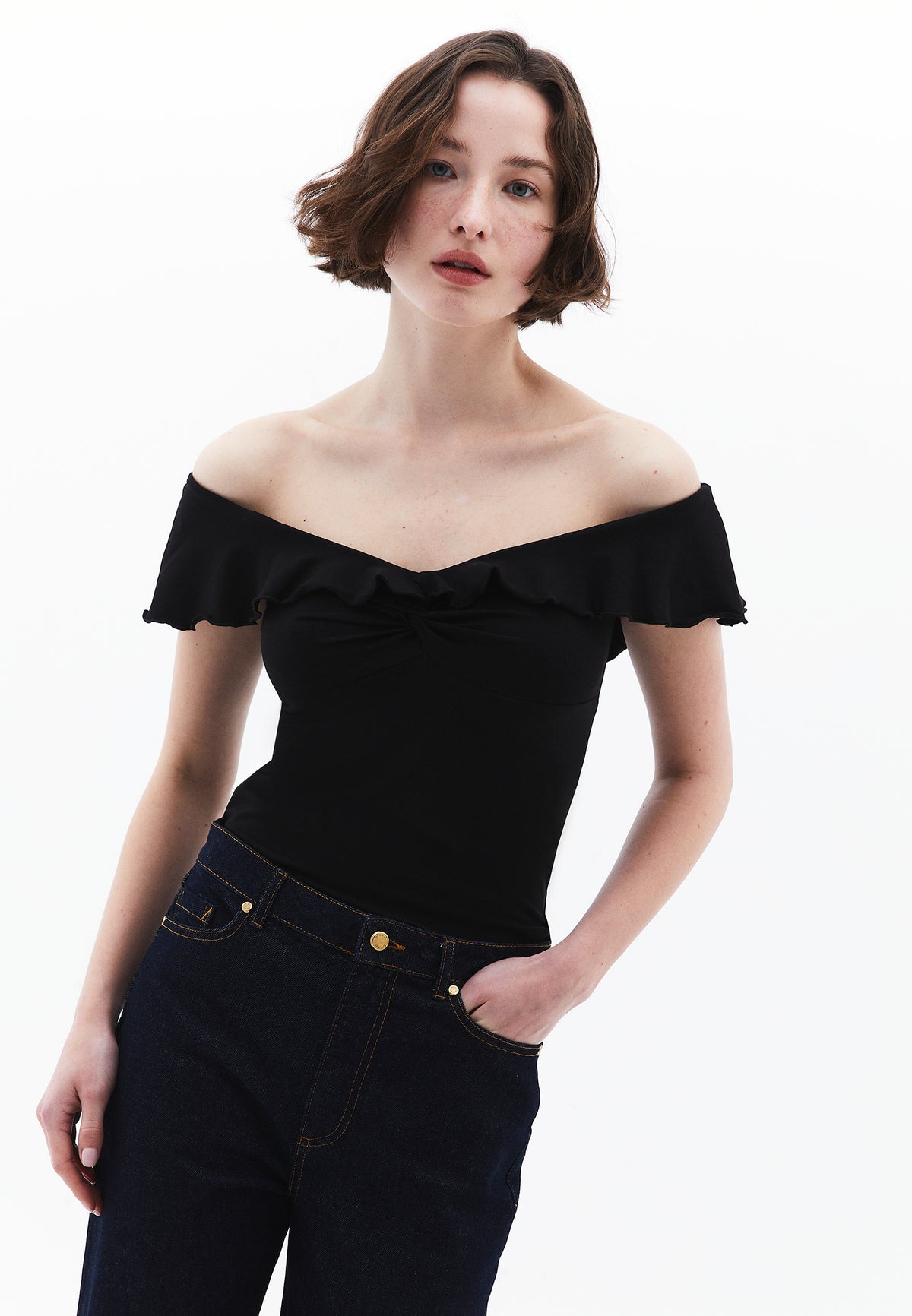Asymmetric Blouse - Black