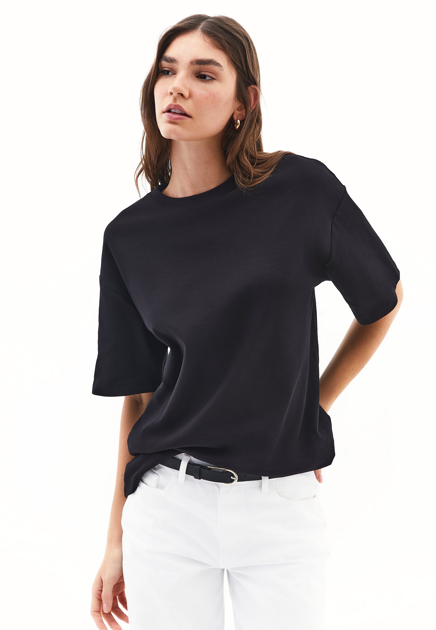 Oversized cotton t-shirt - BLACK