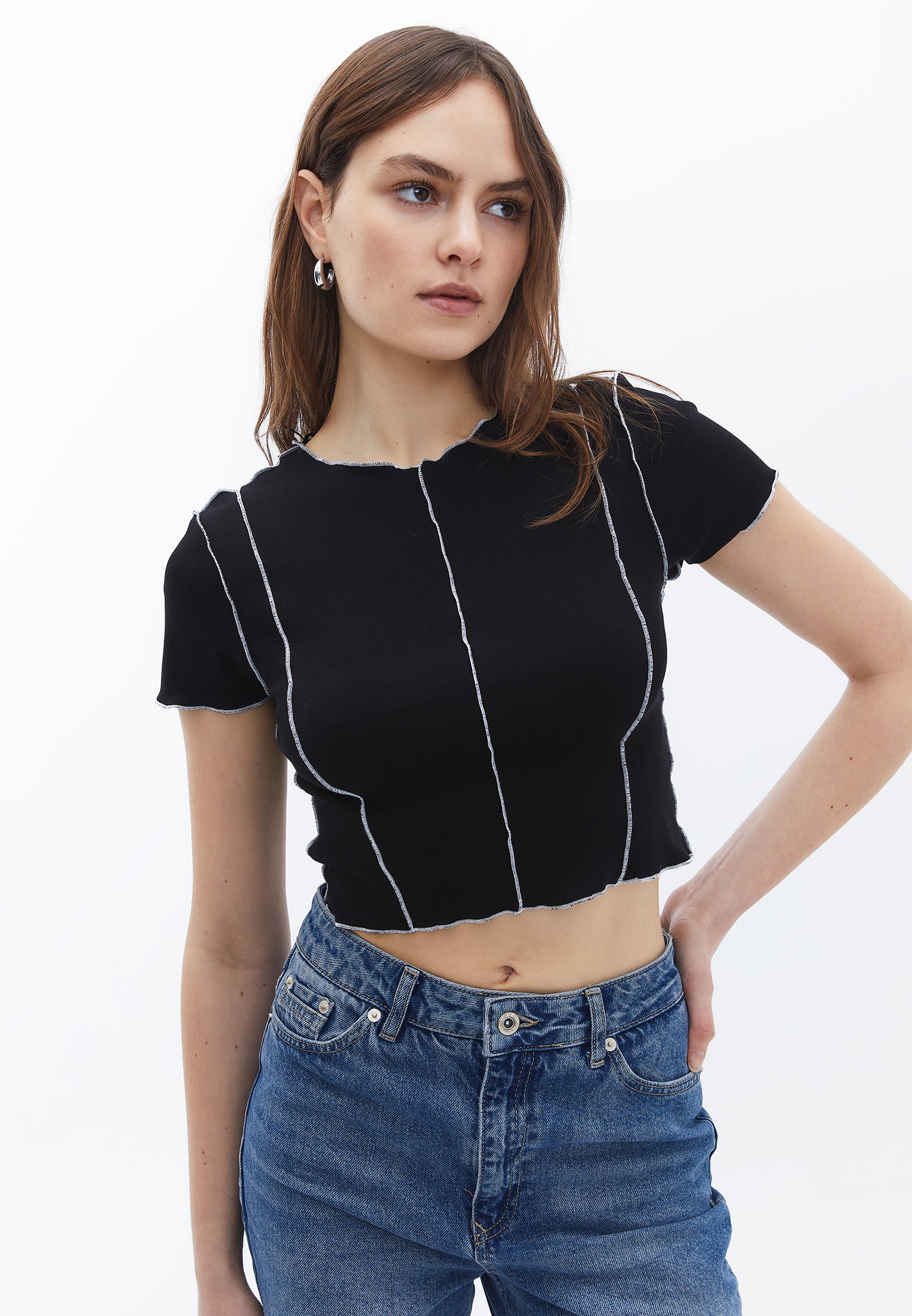 Padded t-shirt - BLACK