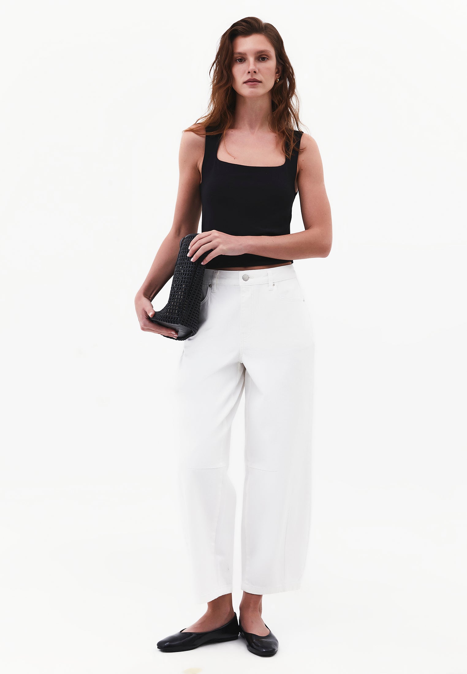 Square Neck Bodycon Standard Tank Top - BLACK