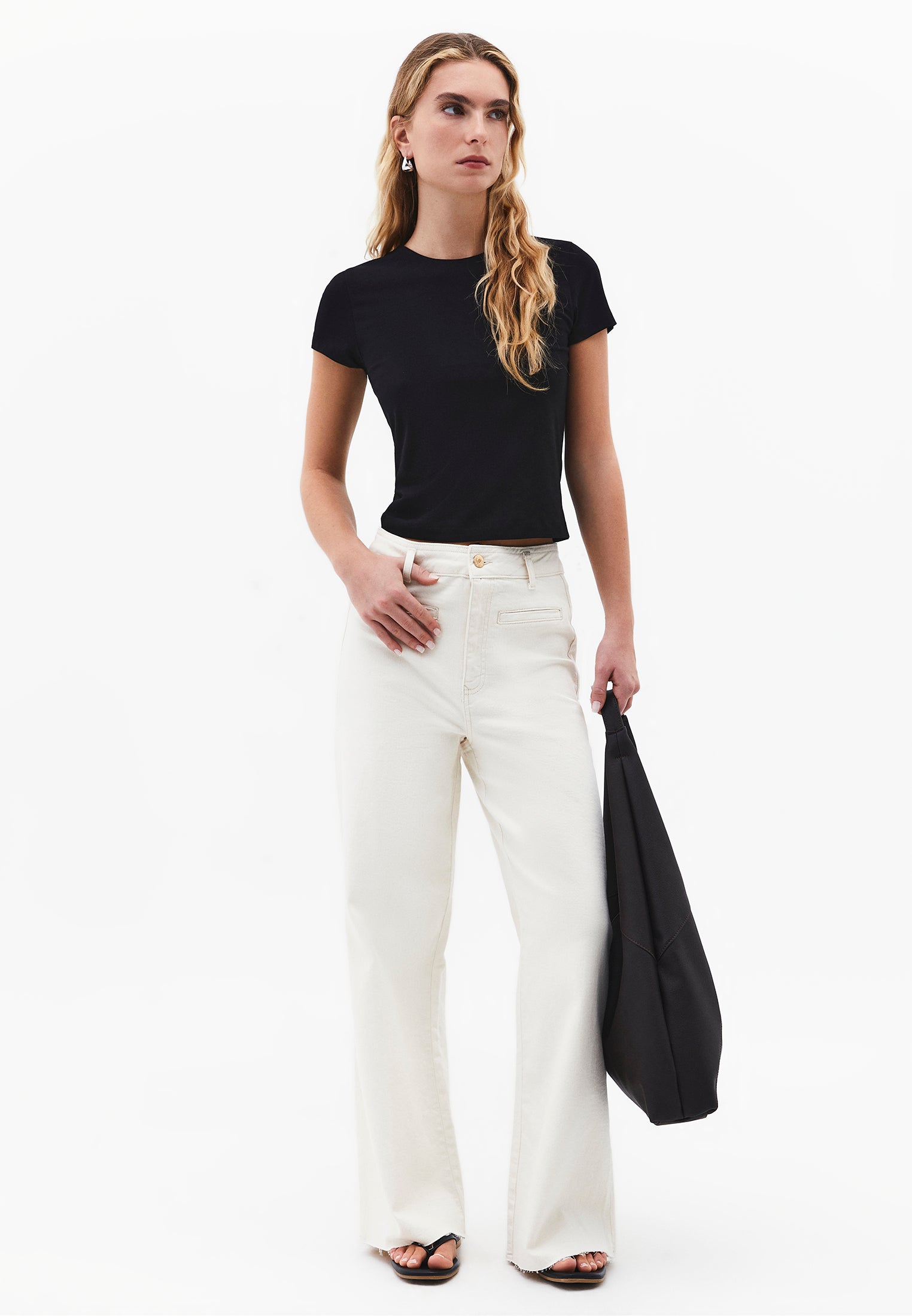 Bodycon T-Shirt Crew Neck - BLACK