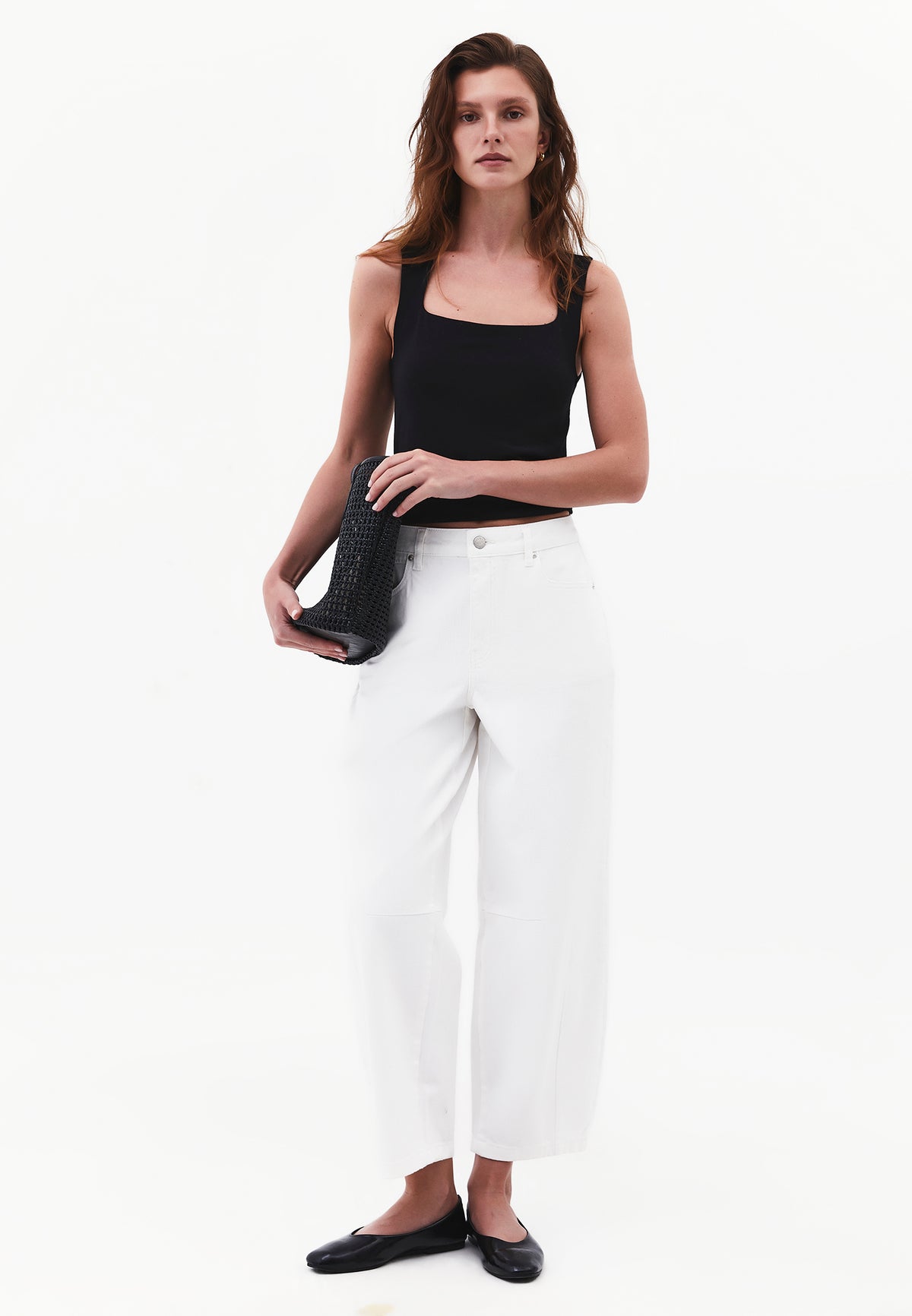 Square Neck Bodycon Standard Tank Top - BLACK