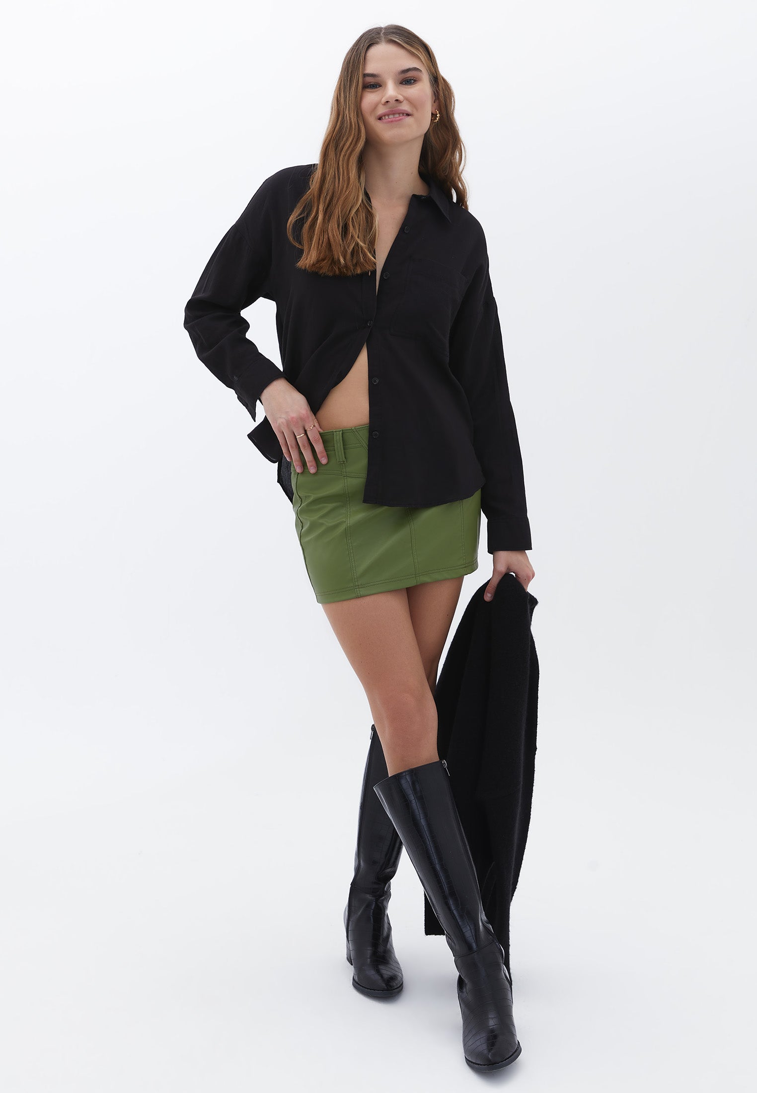 AUTUMN LONG SHIRT - BLACK