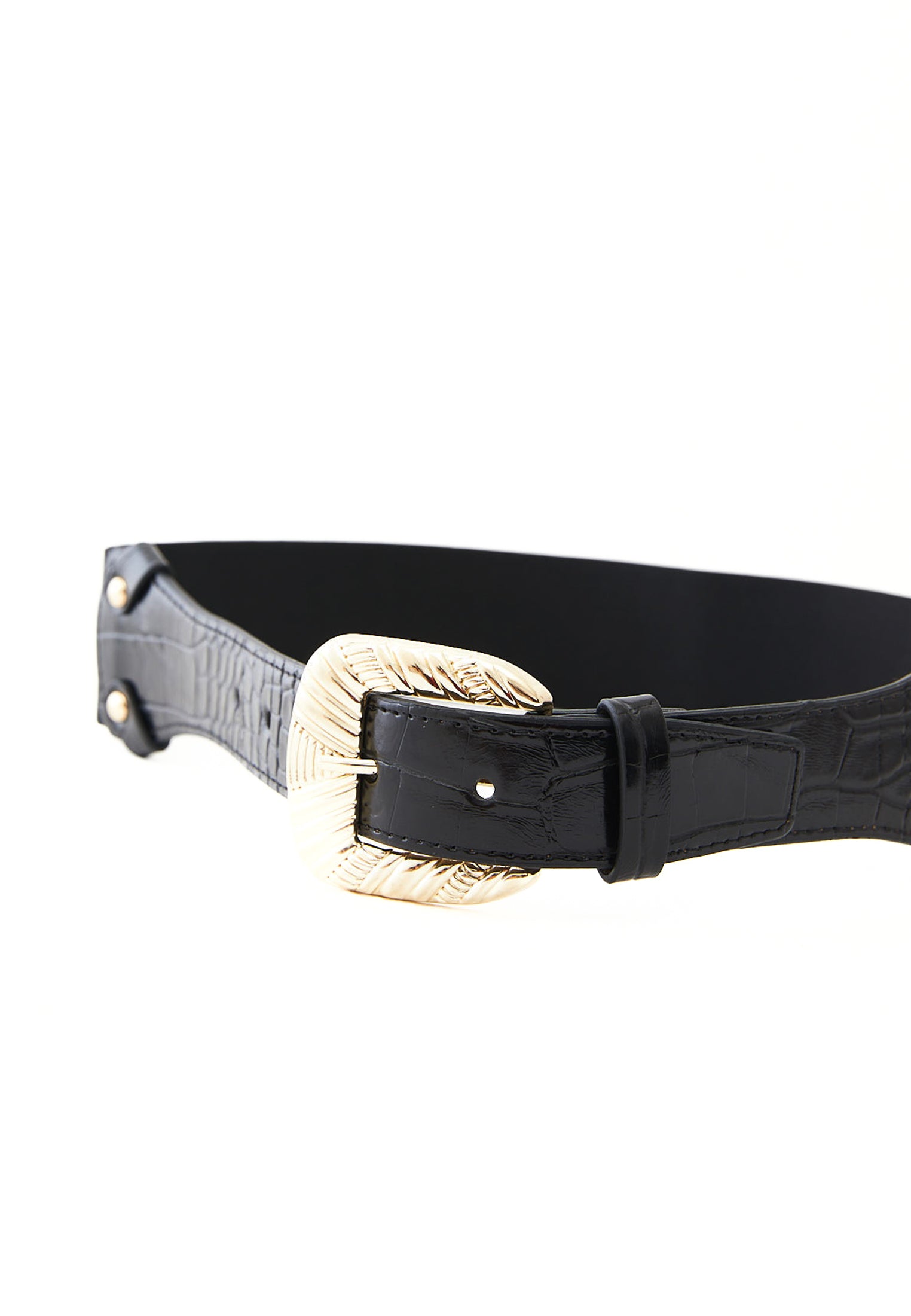 BUCKLED SUMMER BELT - BLACK