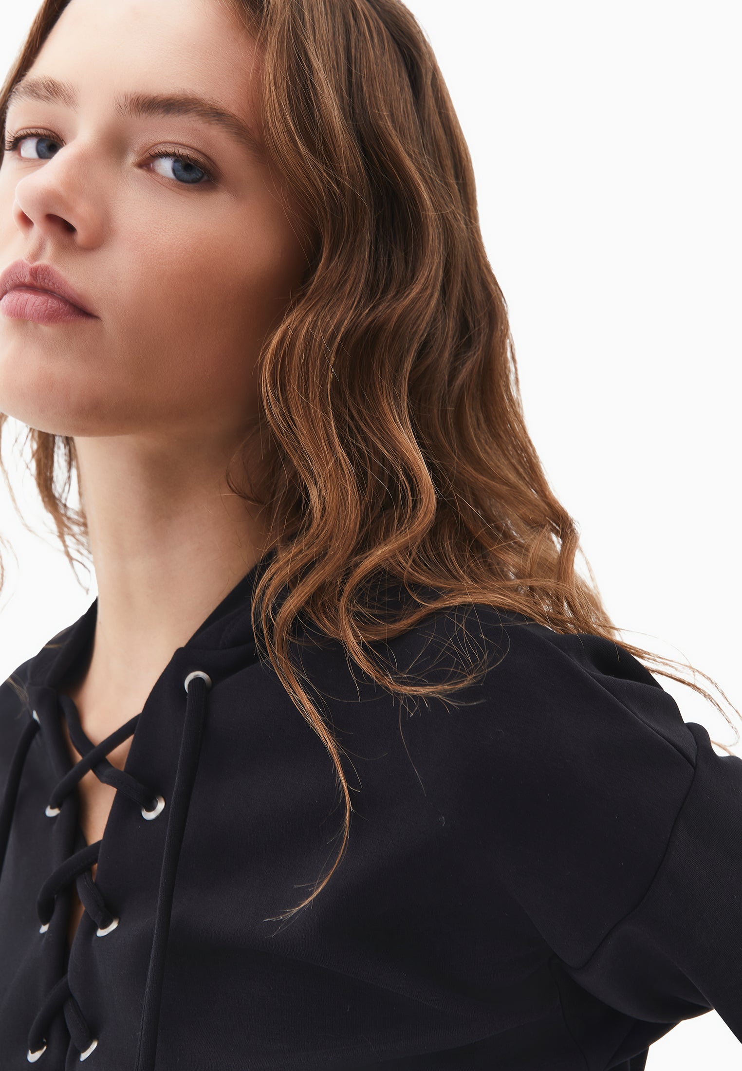 Hooded oversized sweatshirt - BLACK