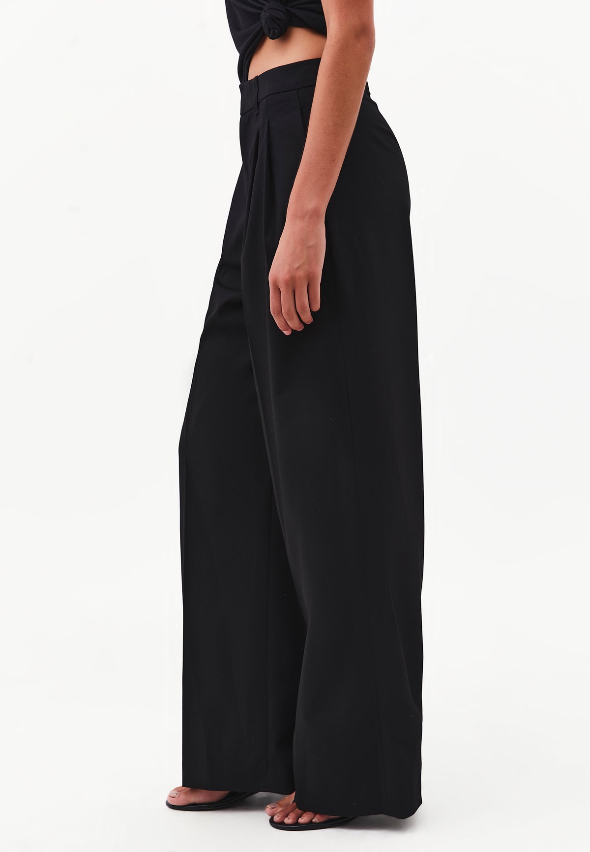 Wide Leg Wide Leg Pants - Black