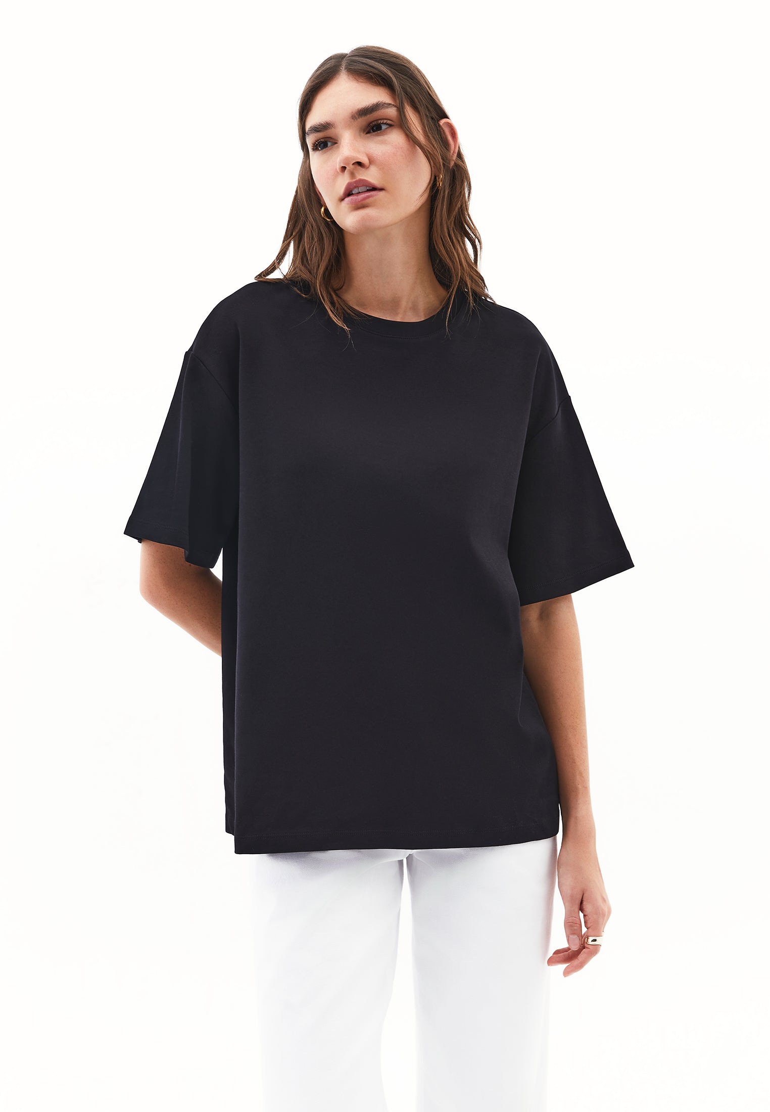 Oversized cotton t-shirt - BLACK