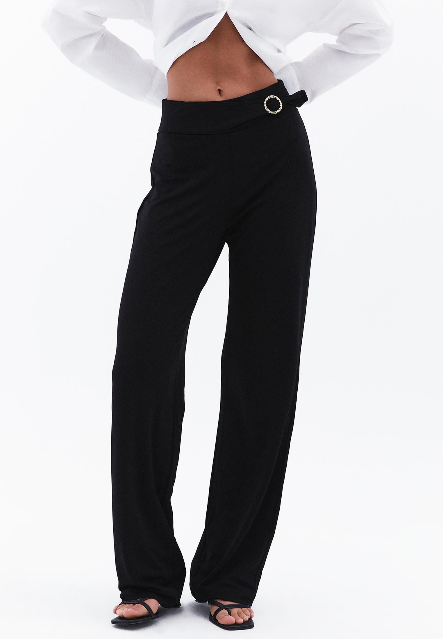 High Waist Pants - BLACK
