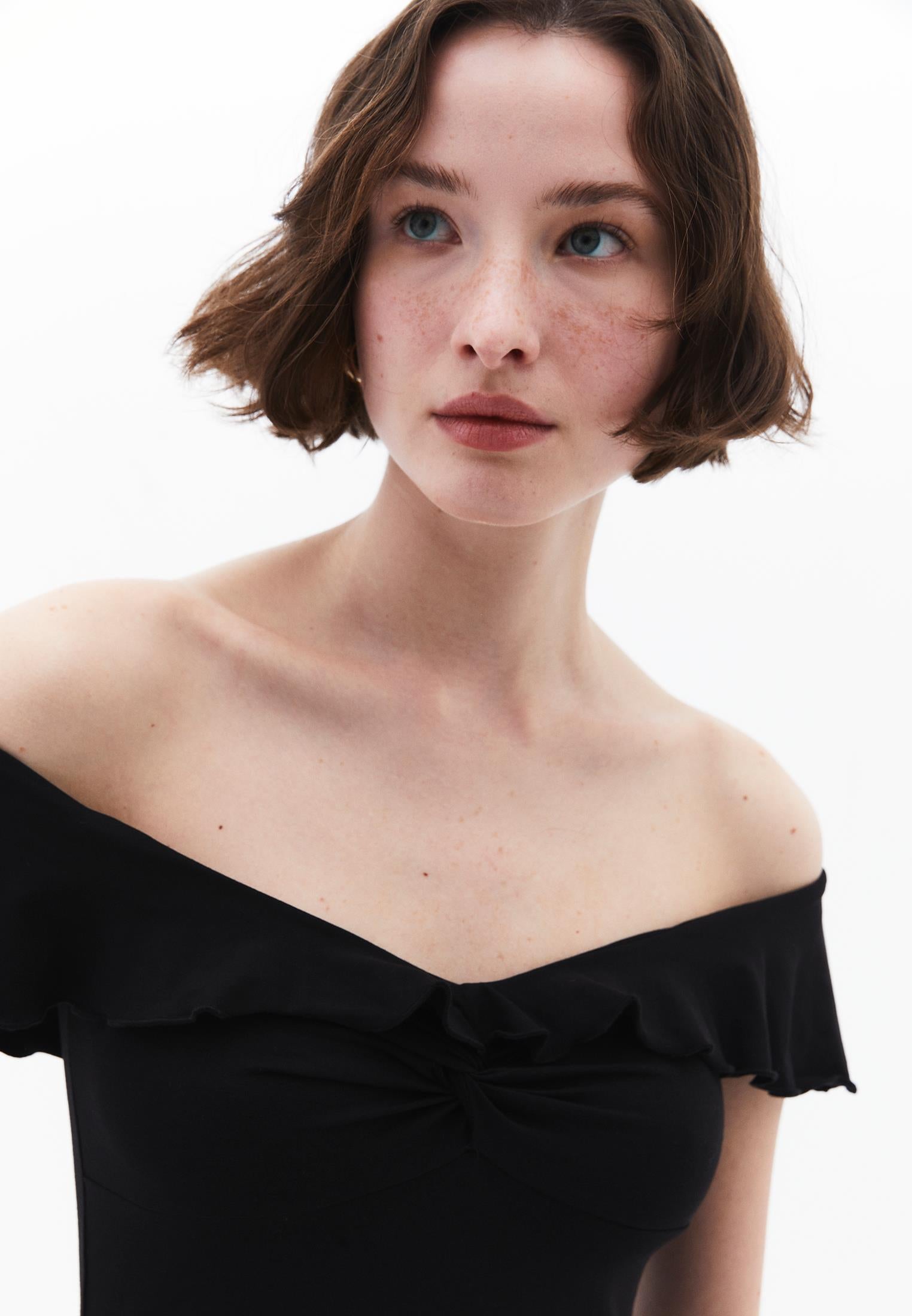 Asymmetric Blouse - BLACK