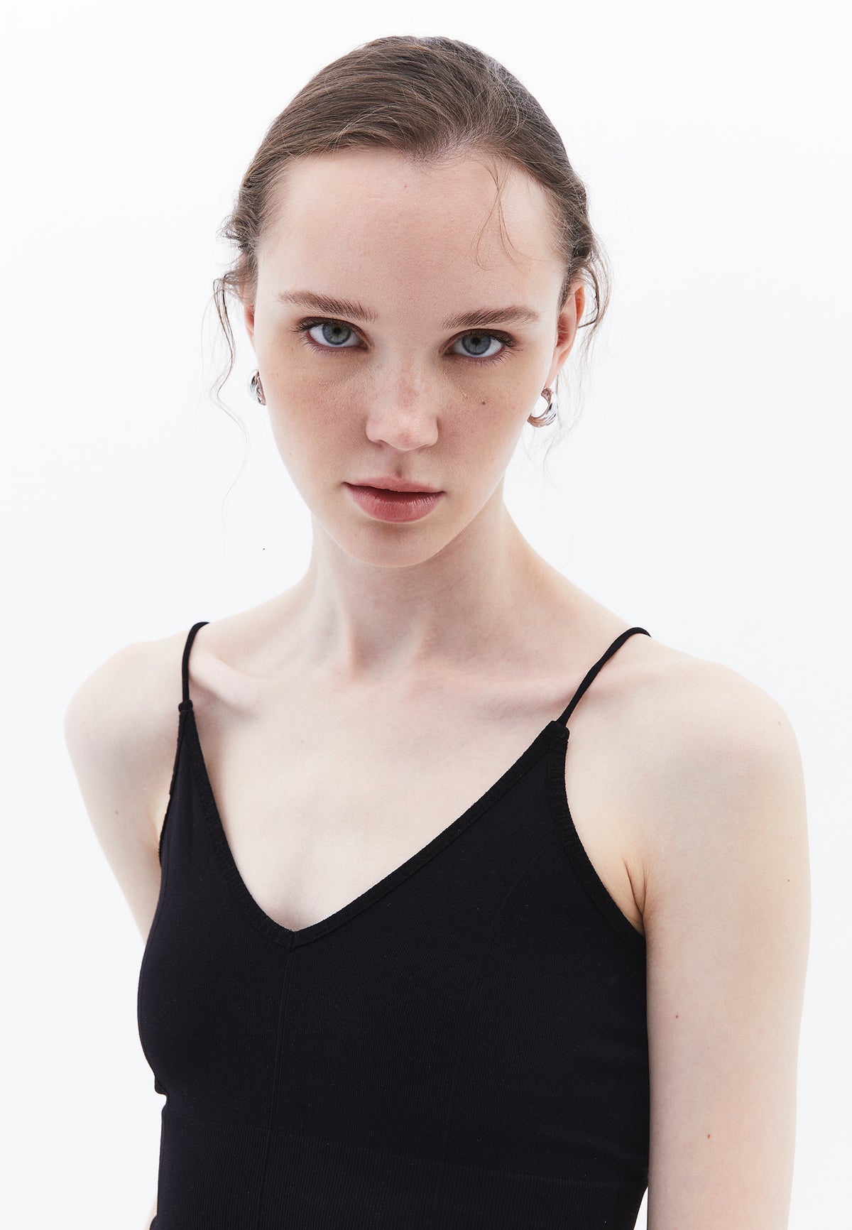 V Neck Tank Top - BLACK