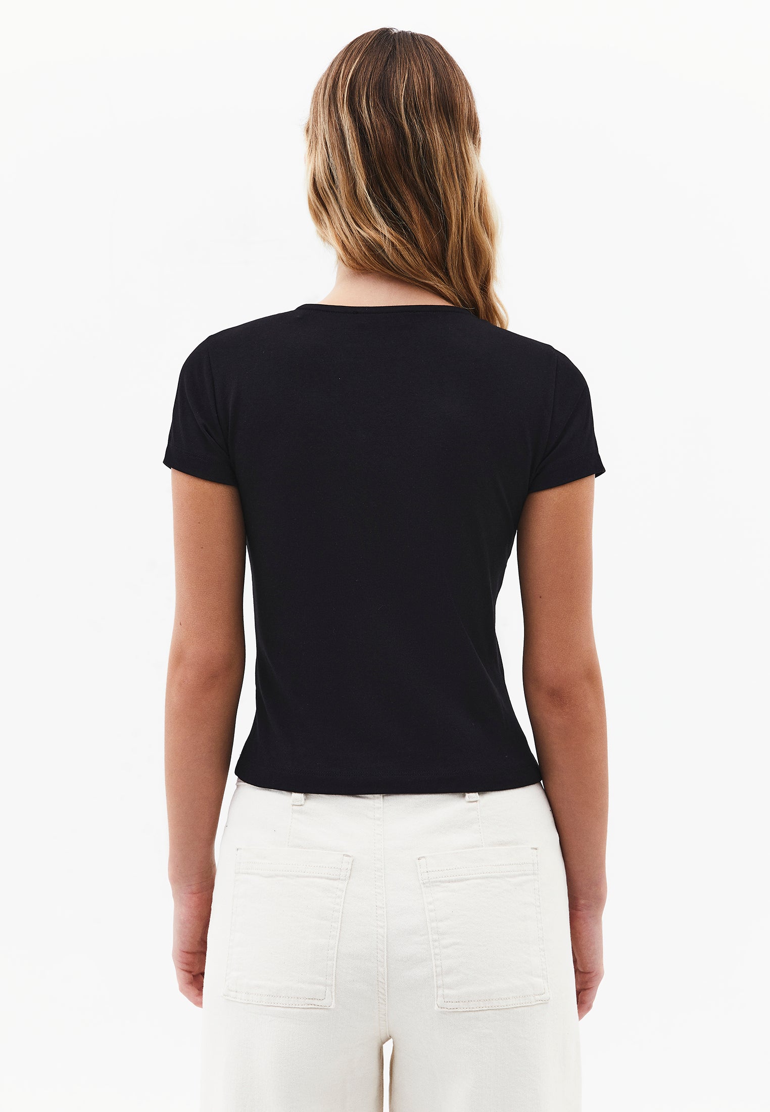 Bodycon T-Shirt Crew Neck - BLACK