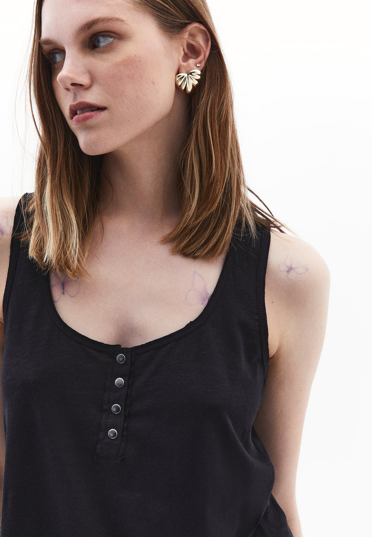 Tank Top With Modal Content - Black