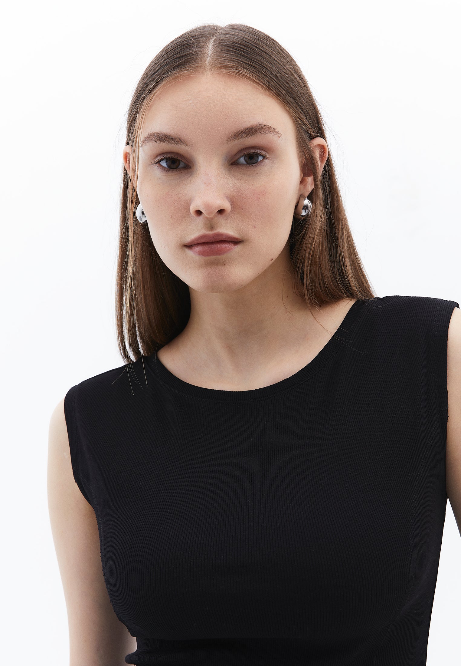 Boat Neck T-Shirt - BLACK