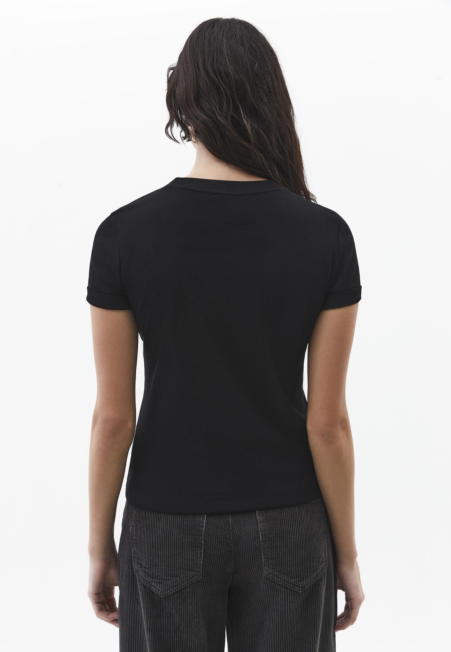Women's Crew Neck Short Sleeve T-Shirt - BLACK