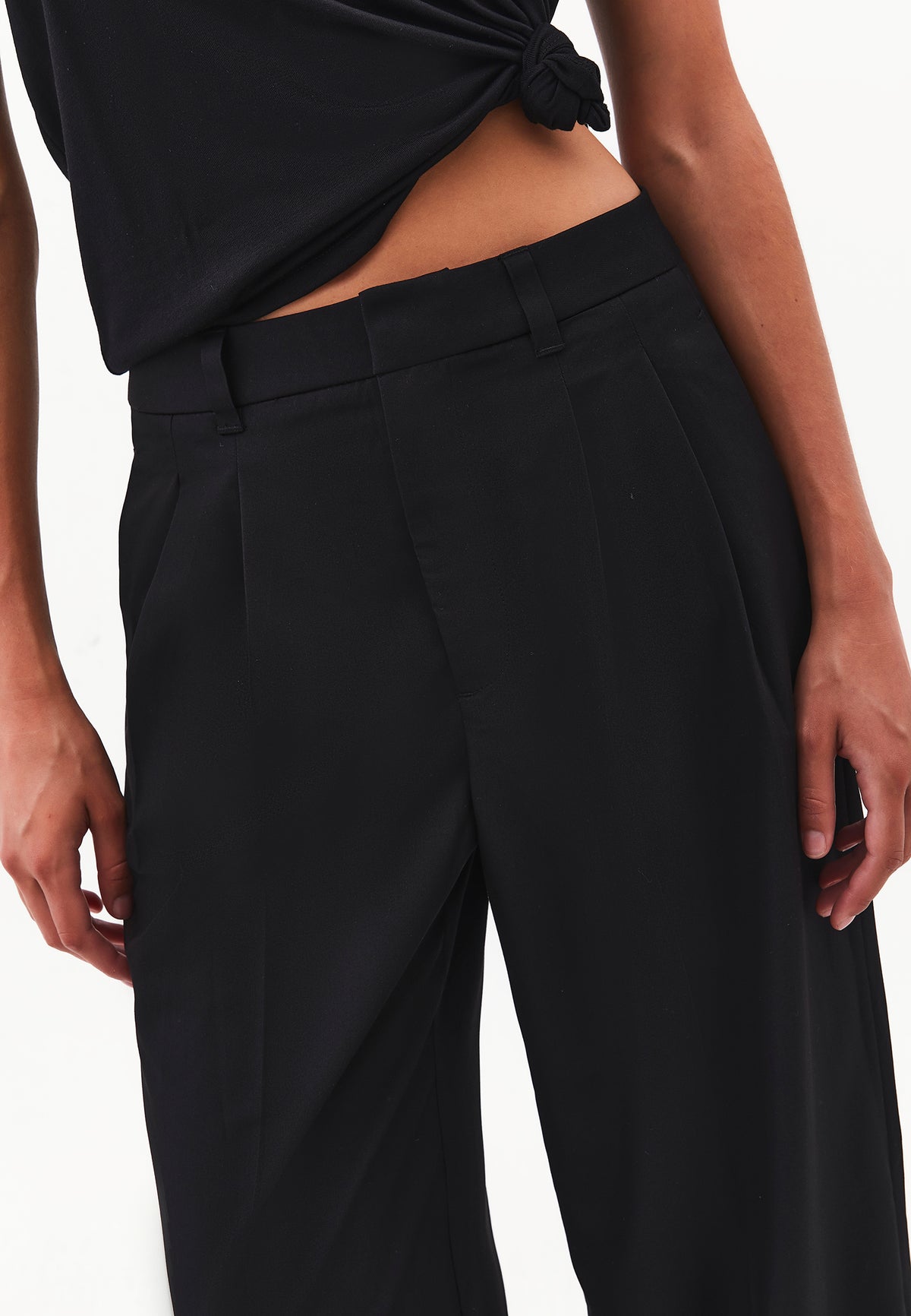 Wide Leg Wide Leg Pants - Black