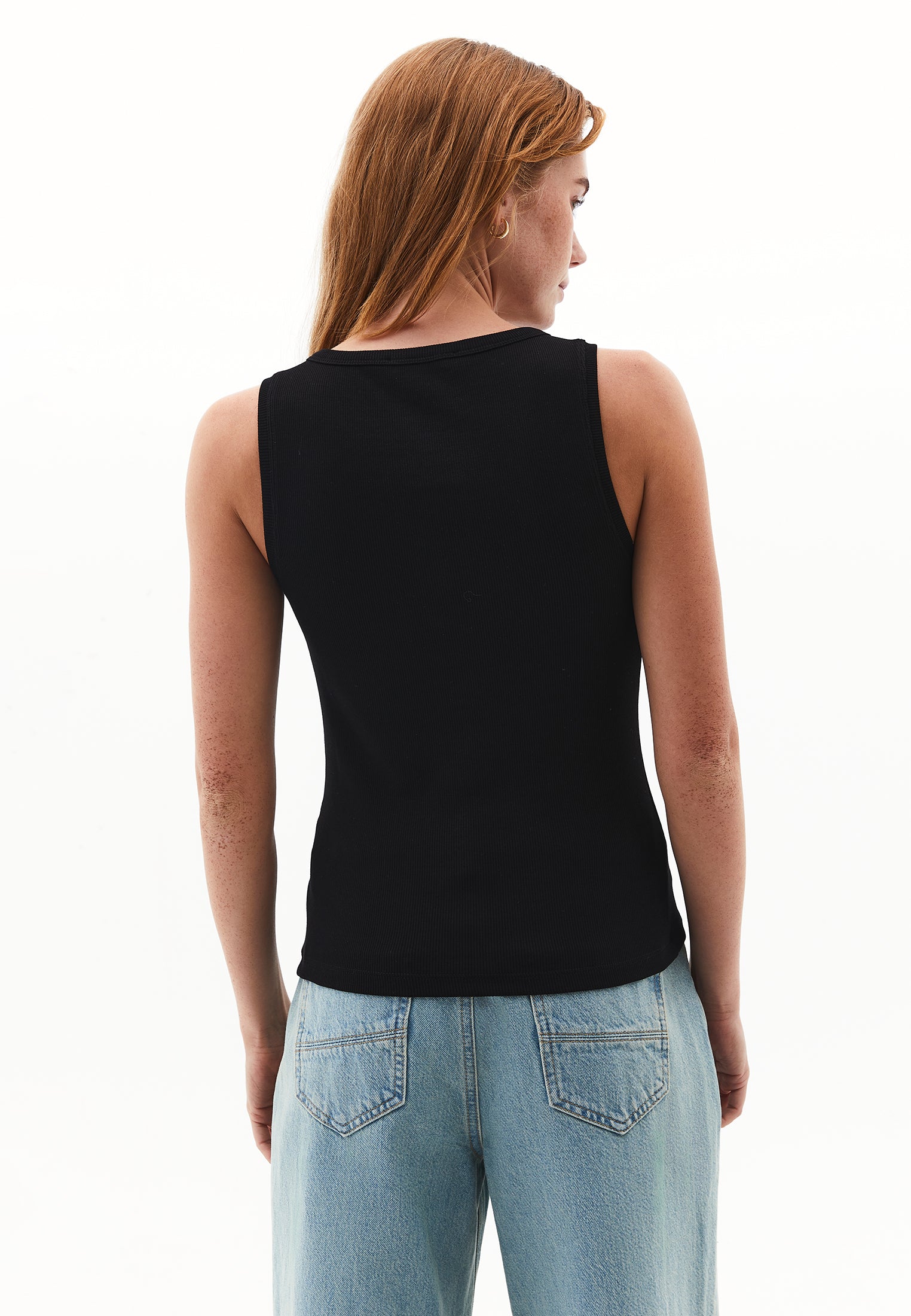 Sleeveless Tank With Crew Neck - BLACK