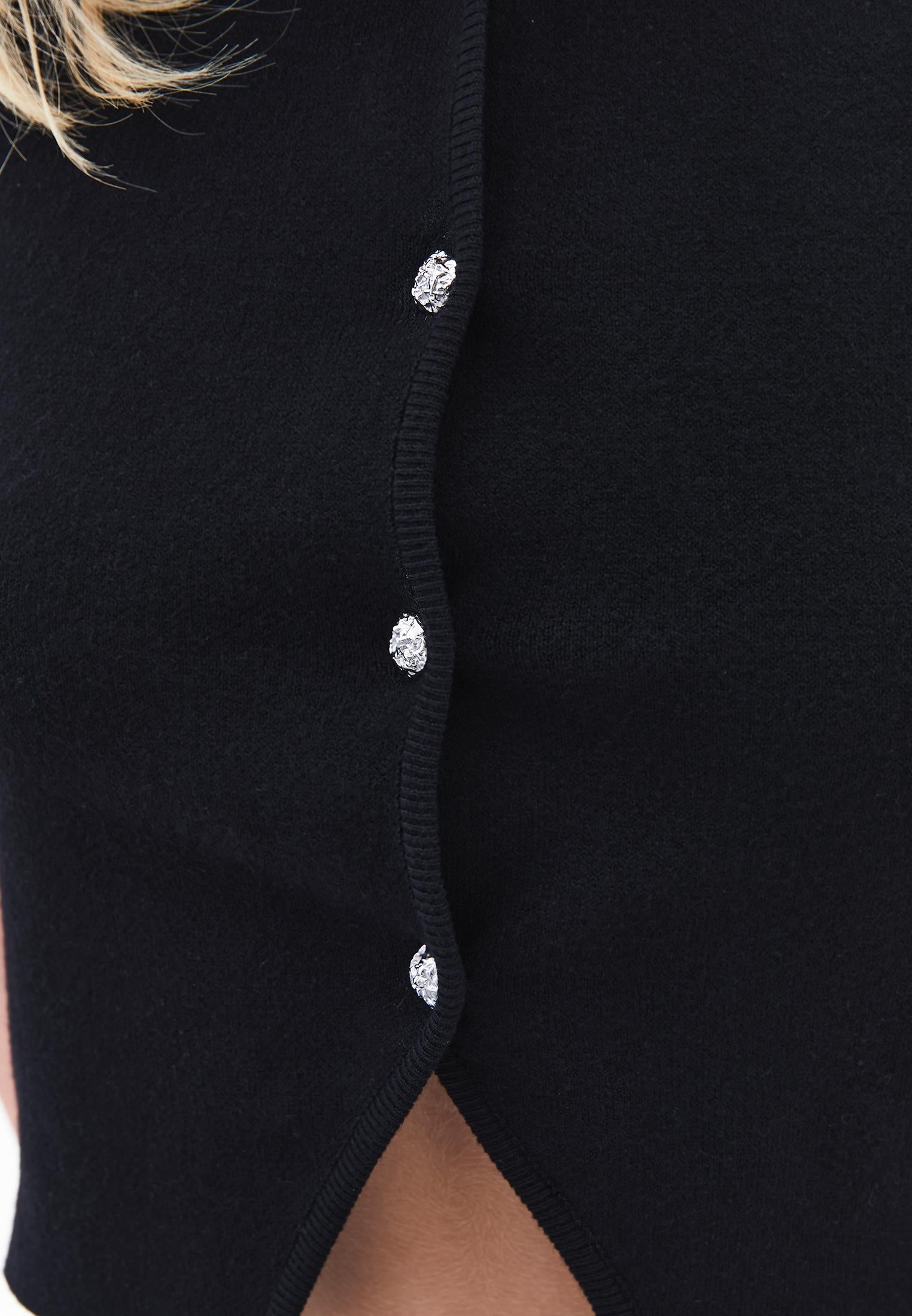 Button Collared Vest - BLACK